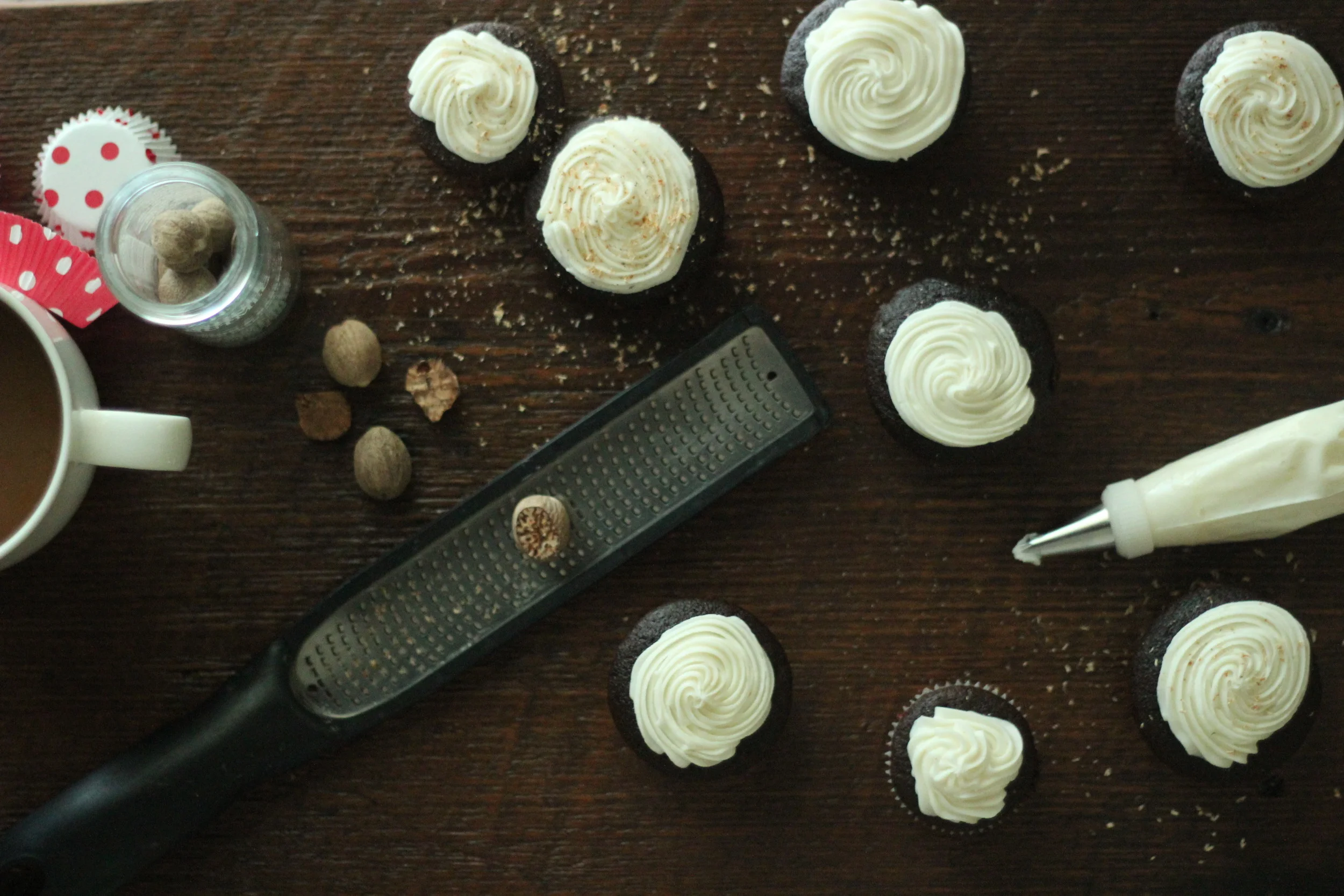 Cider Gingerbread Cupcakes + Bourbon Cream Cheese Frosting