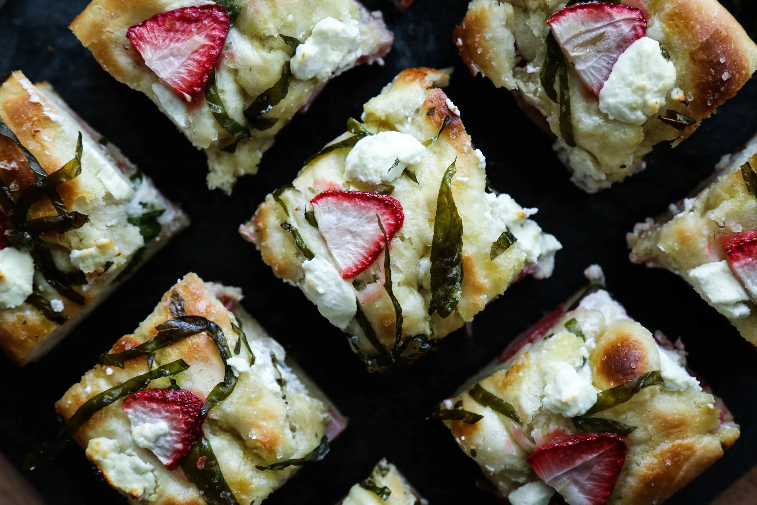 Strawberry, Basil, & Goat Cheese Focaccia
