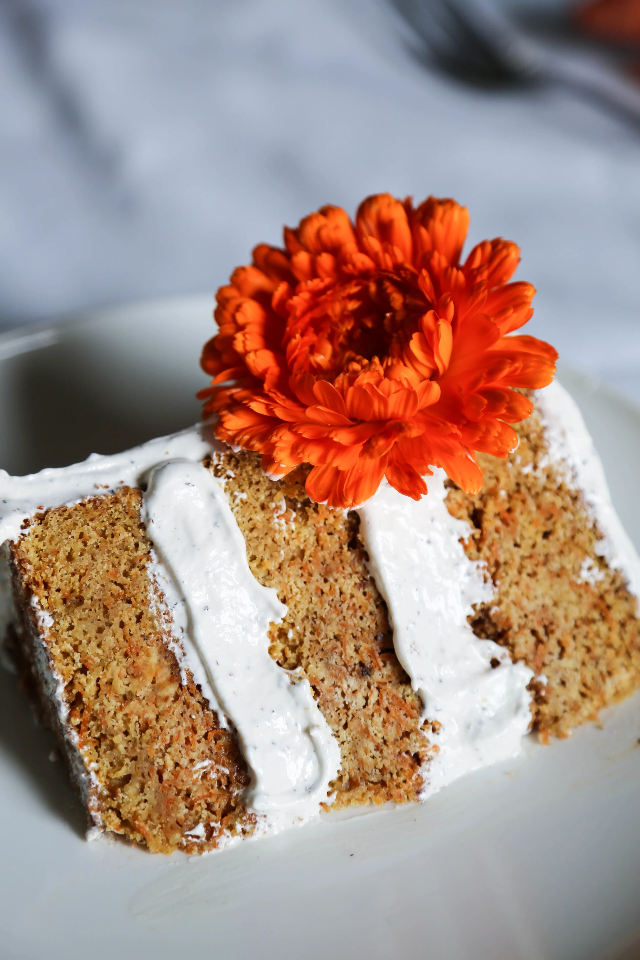 Cardamom Carrot Cake + Earl Grey Frosting (gluten free)