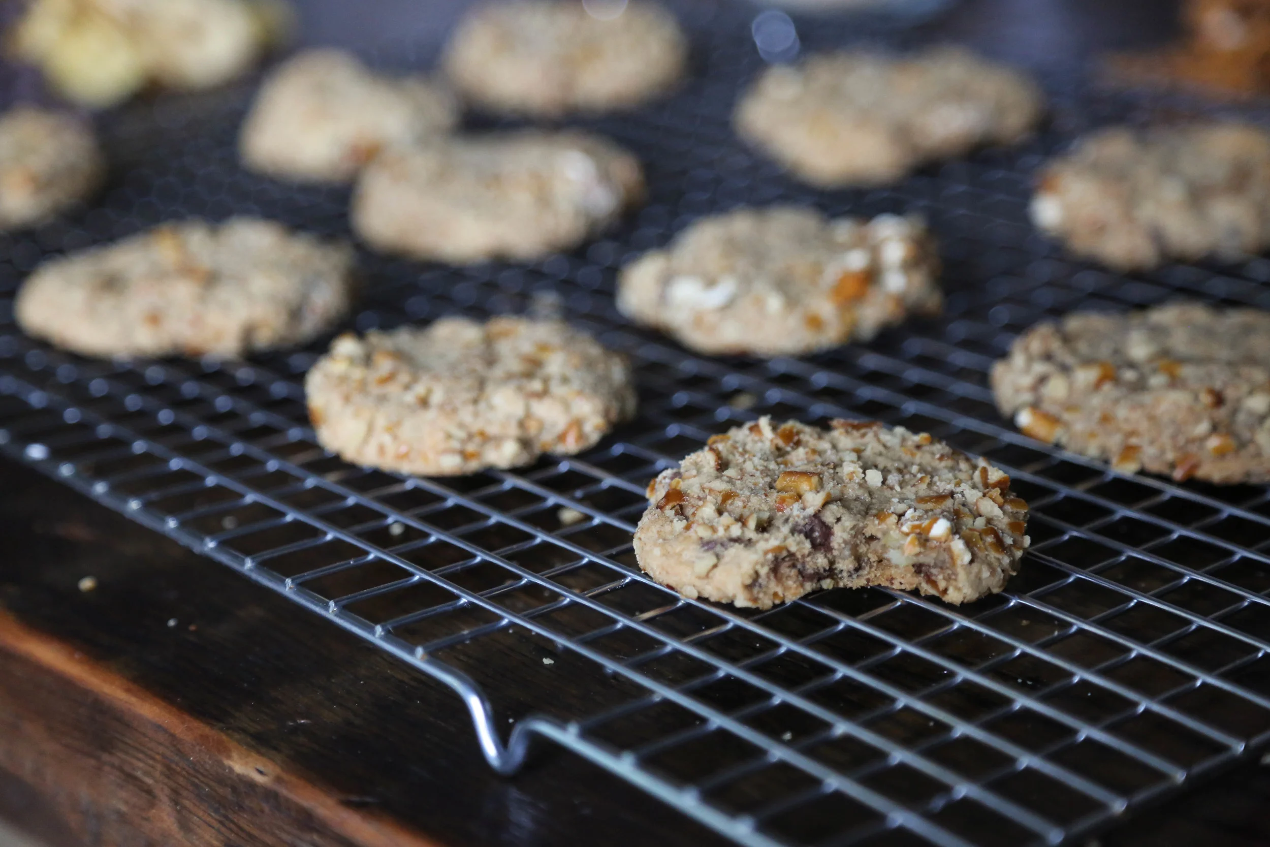 Peanut Butter Cookies with Chocolate Chips + Banana Chips + Pretzels