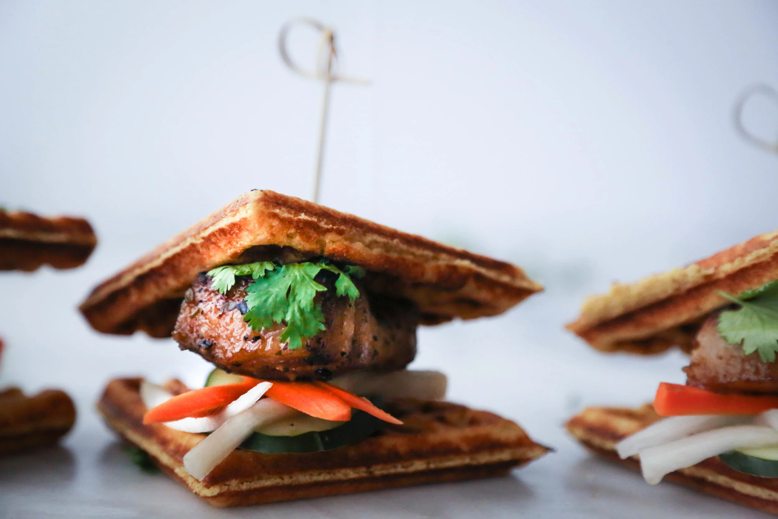 Pork Belly Cornbread Waffle Banh Mi (gluten free)