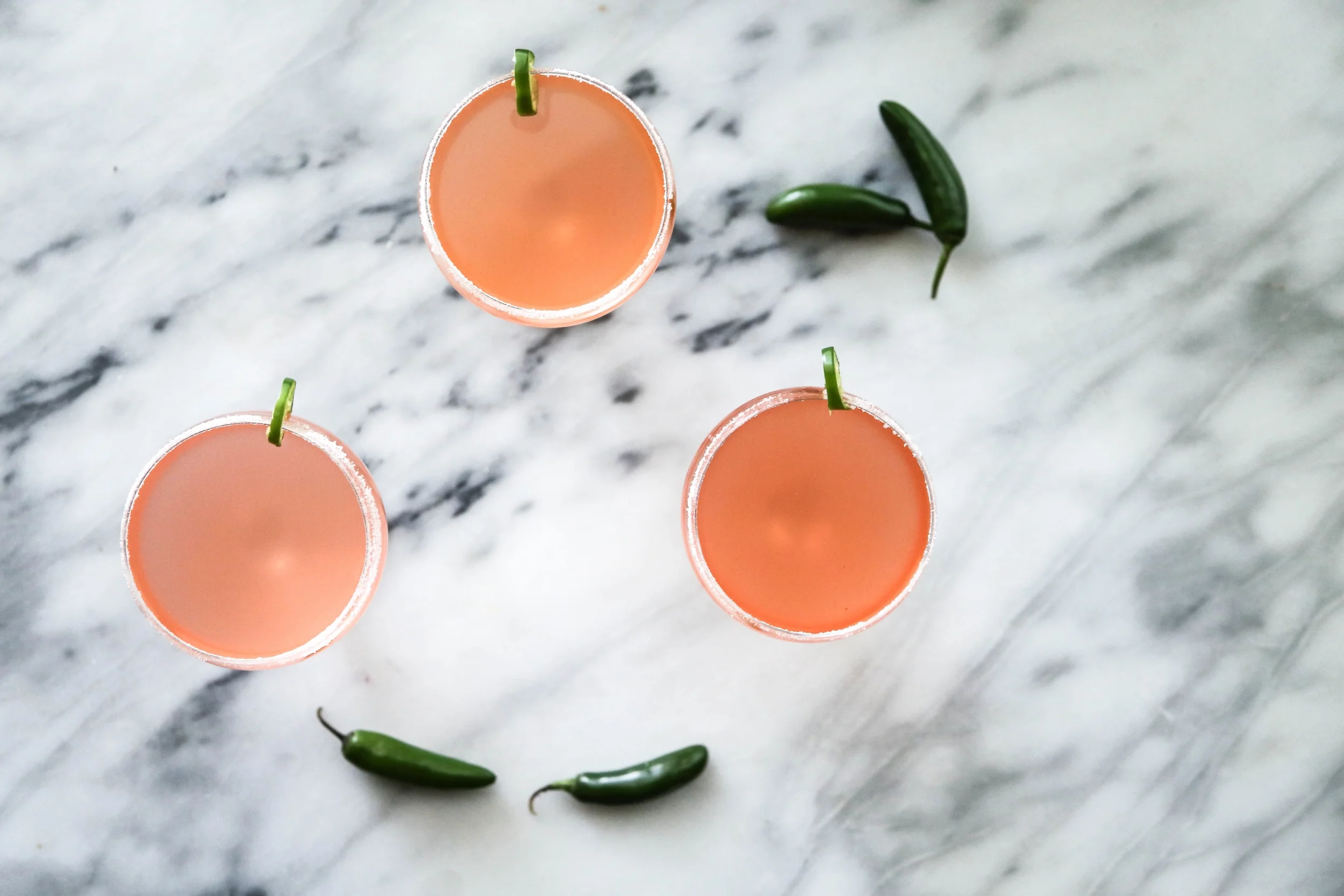 Peach + Serrano Margaritas