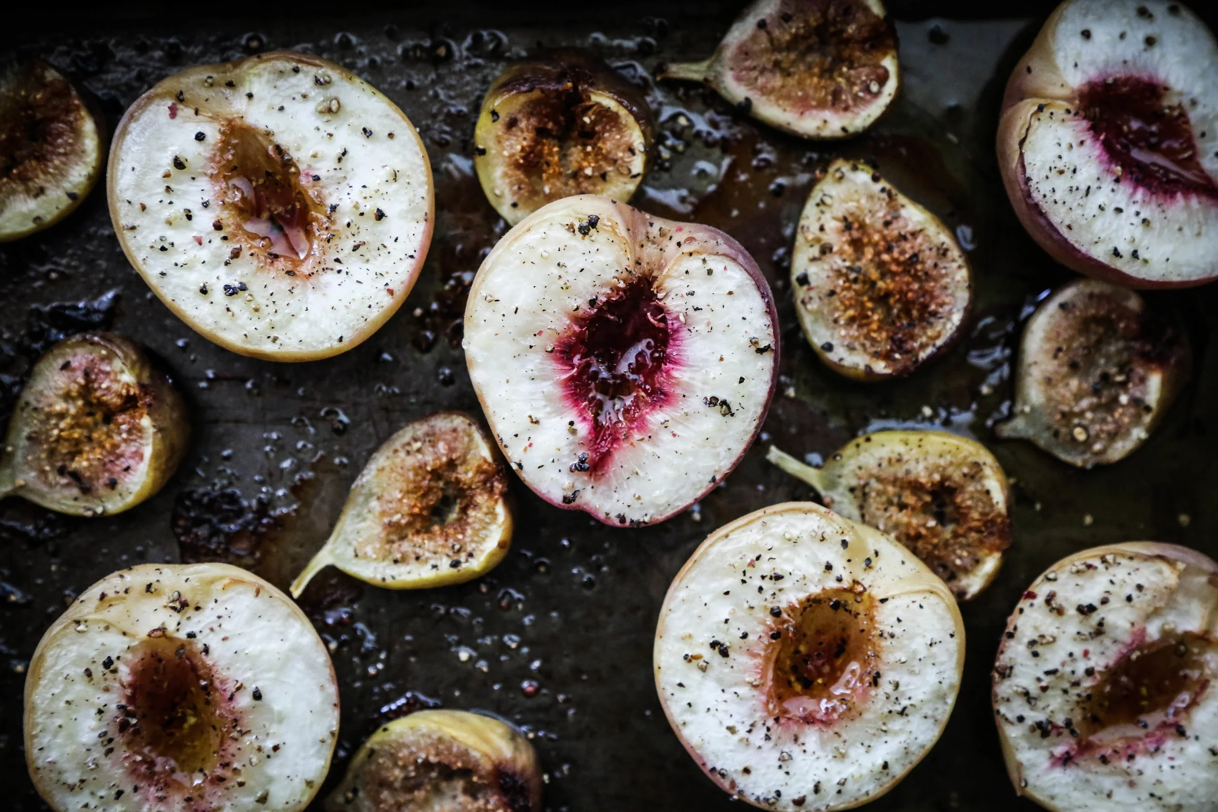 Roasted White Peach & Fig Salad