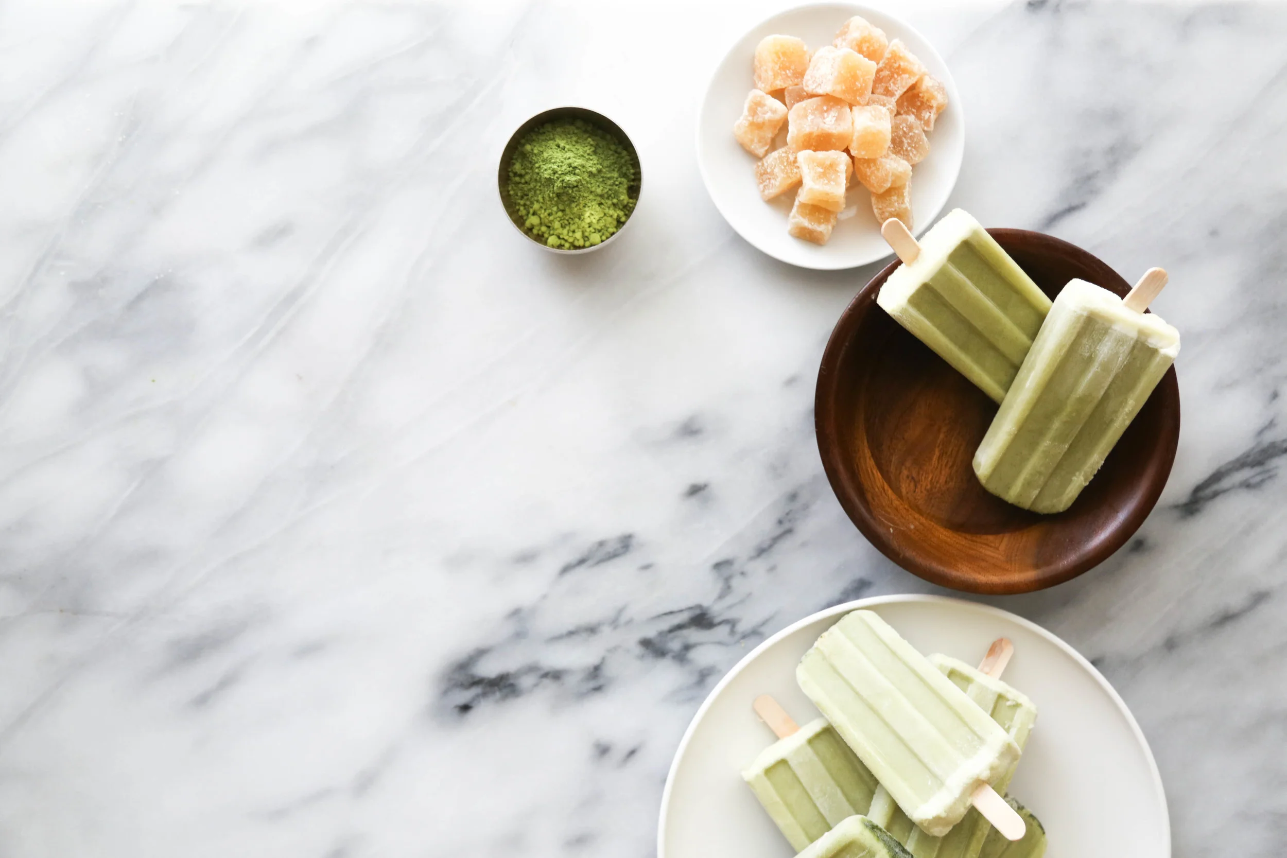 Dreamsicle Matcha + Ginger Ice Pops