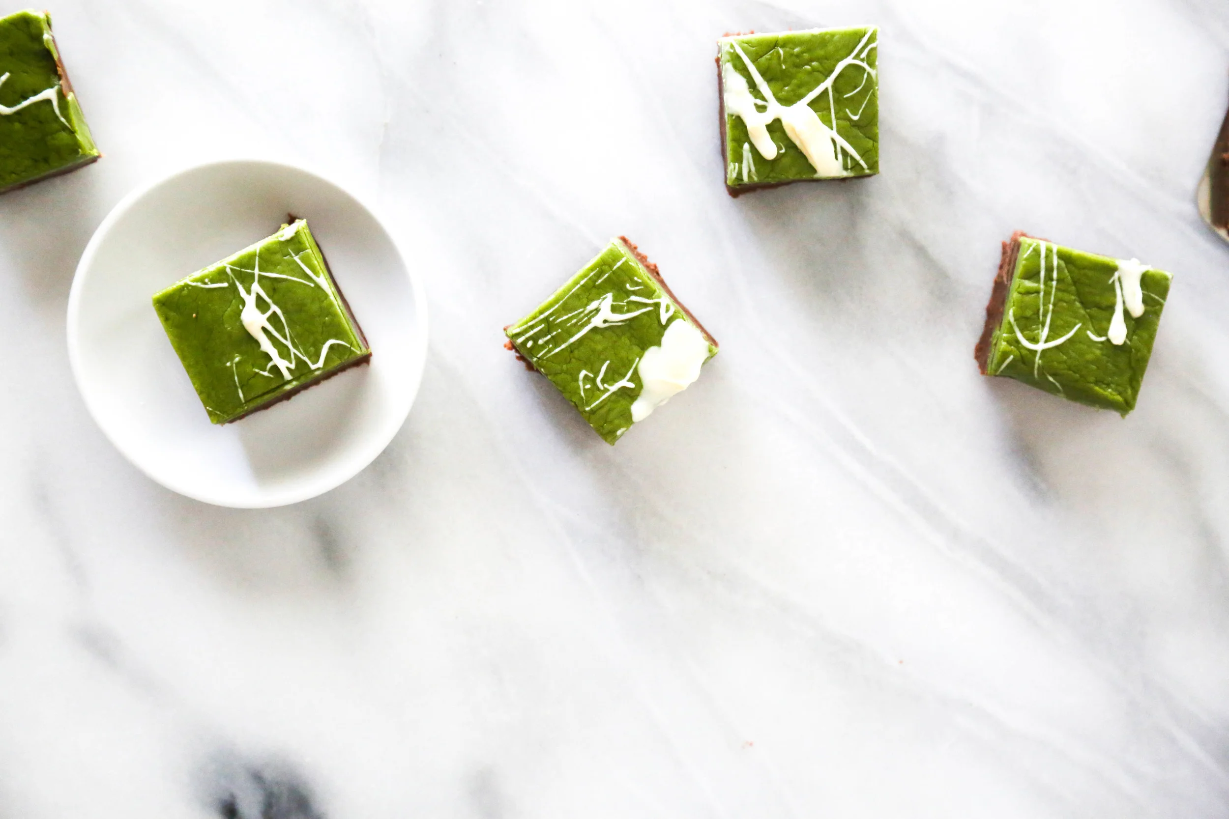 Matcha Peppermint Fudge