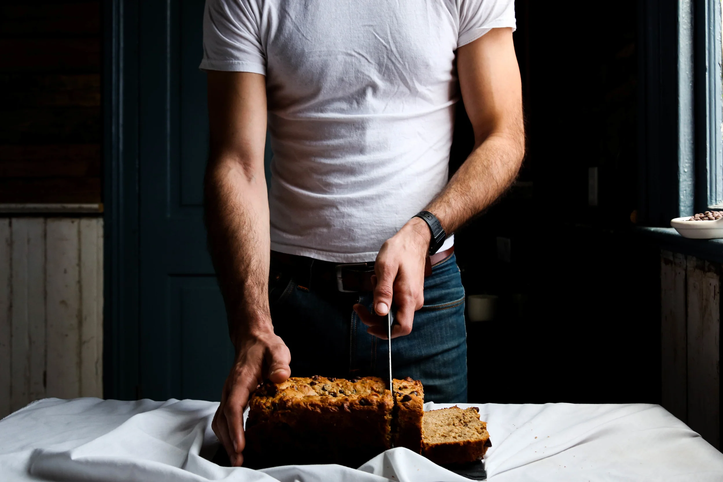Tahini Chocolate Chip Banana Bread