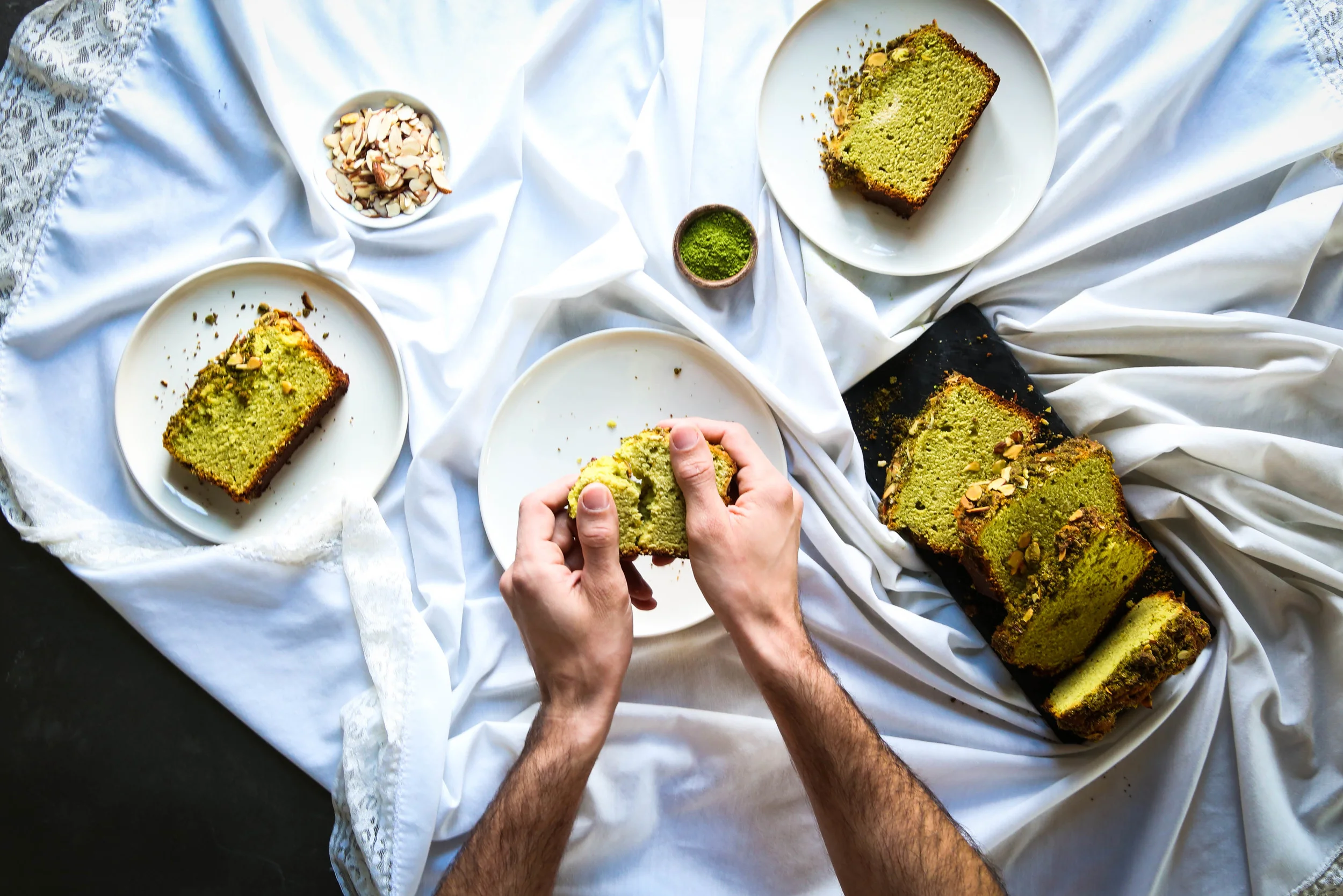 Almond Matcha Breakfast Cake