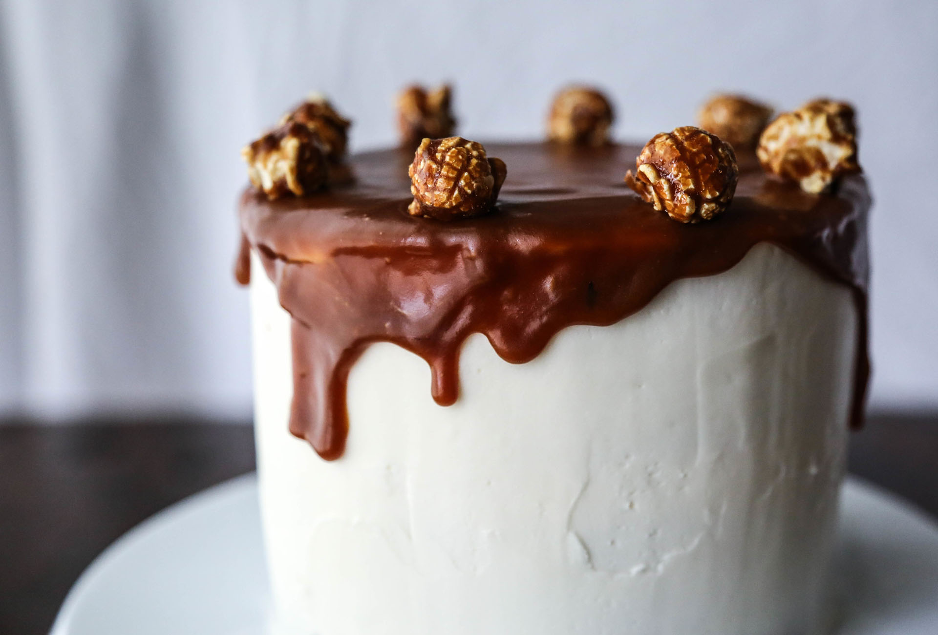 Salted Caramel Popcorn Layer Cake