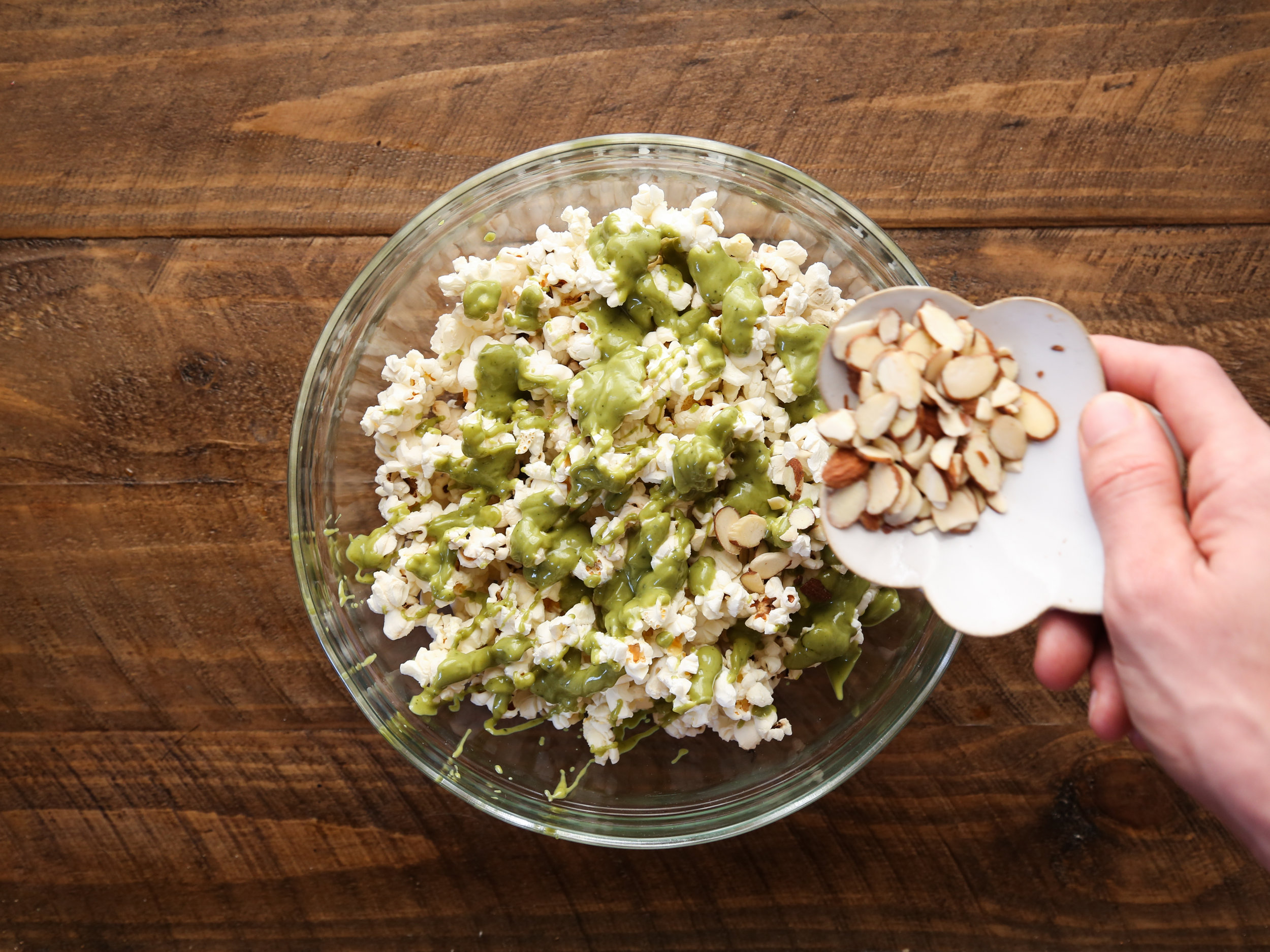   Matcha White Chocolate Popcorn  