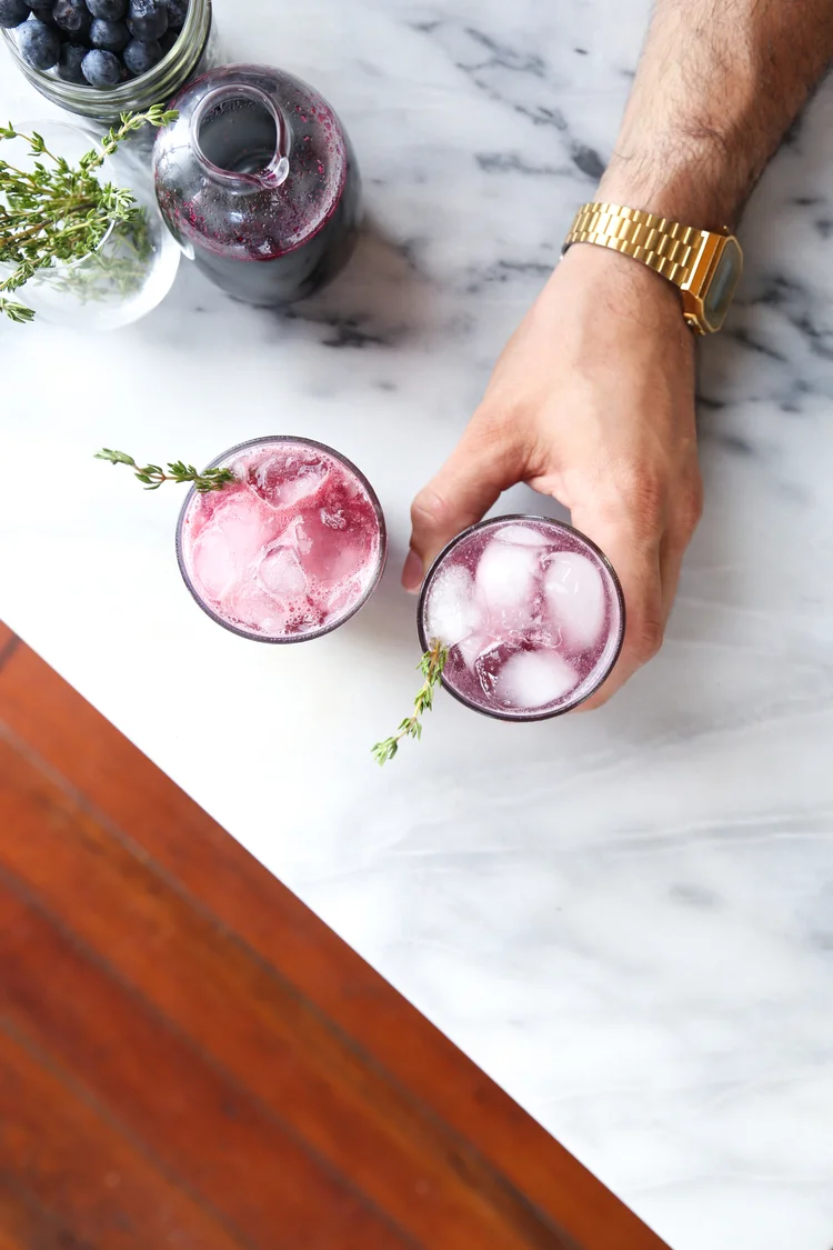 Blueberry + Madeira Gin Fizz