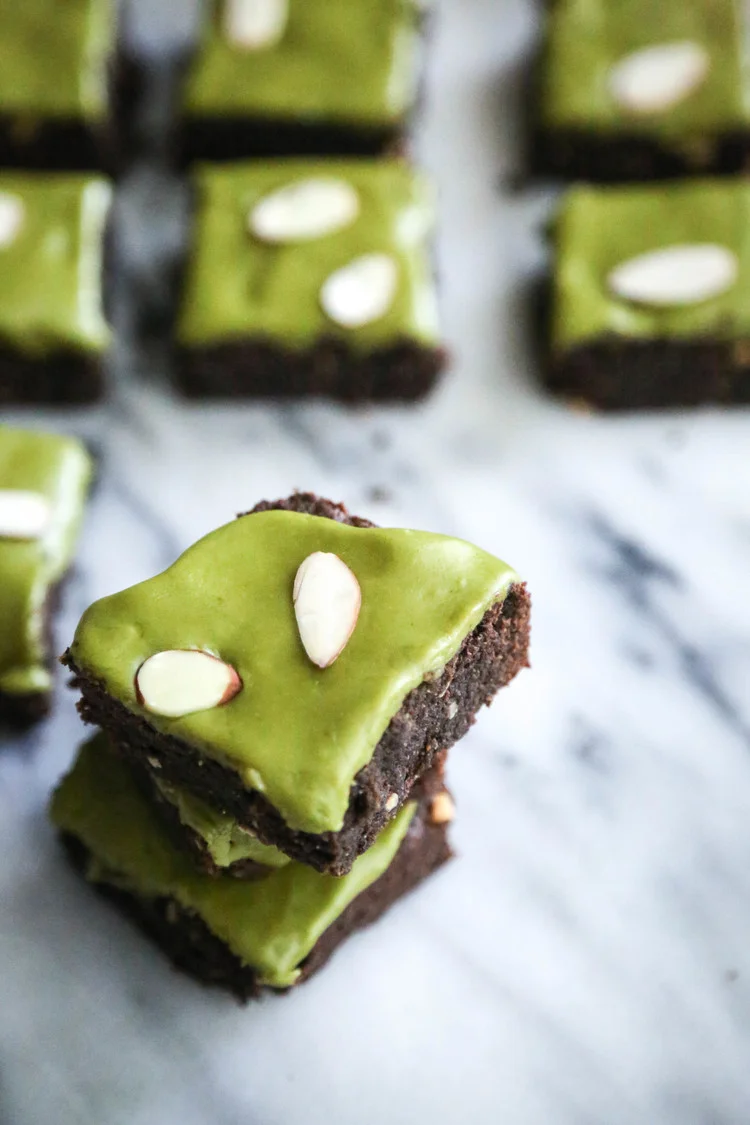 Superfood Almond Butter + Matcha Brownies