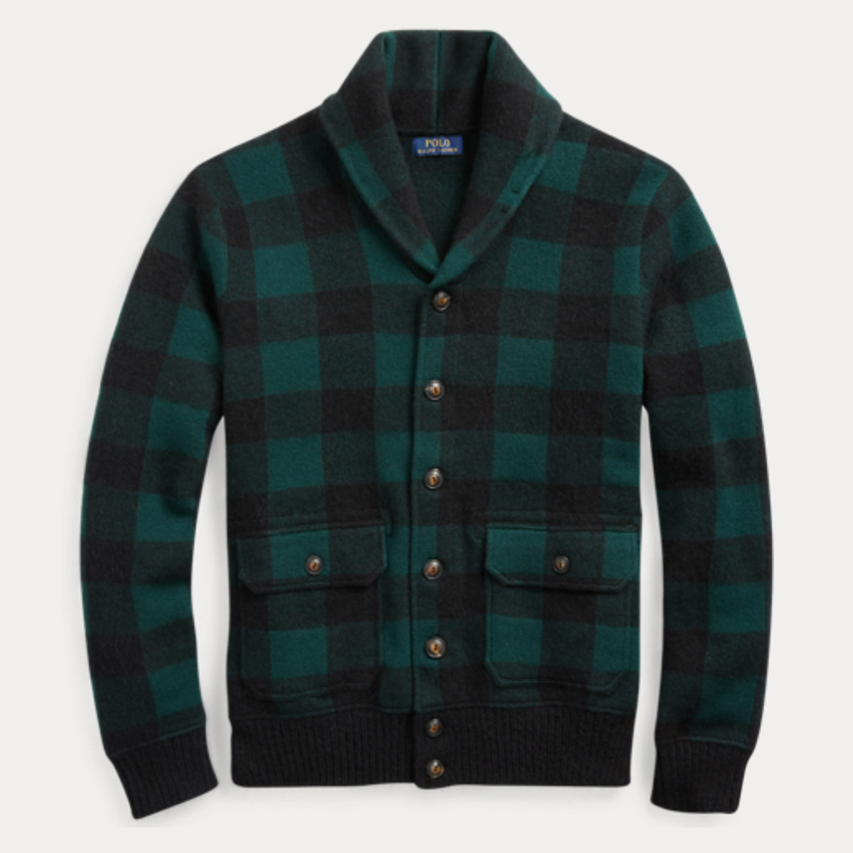 Checked Wool-Blend Cardigan