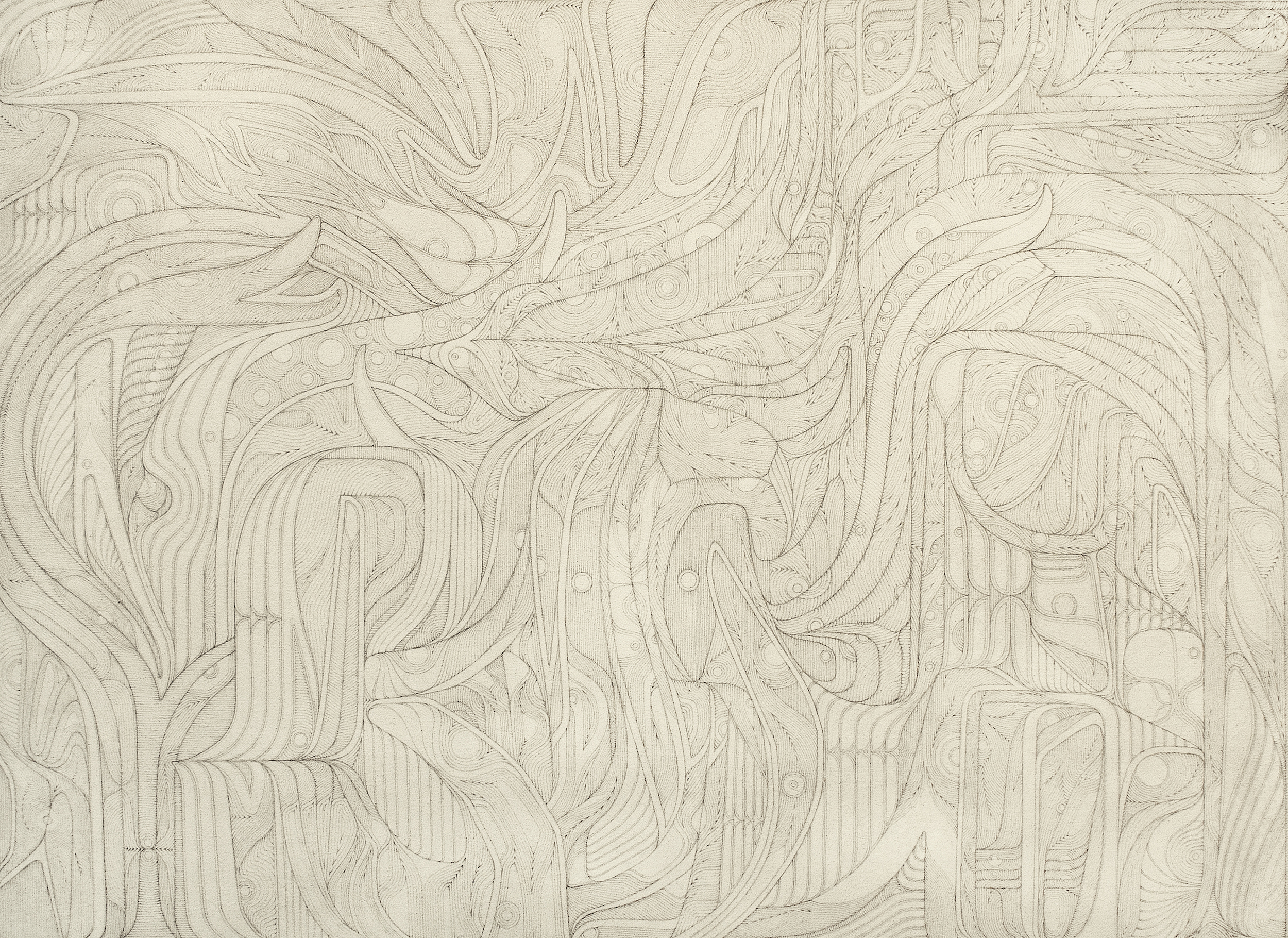  Perpetual 1  Graphite on Canvas 48" x 65" 2016  