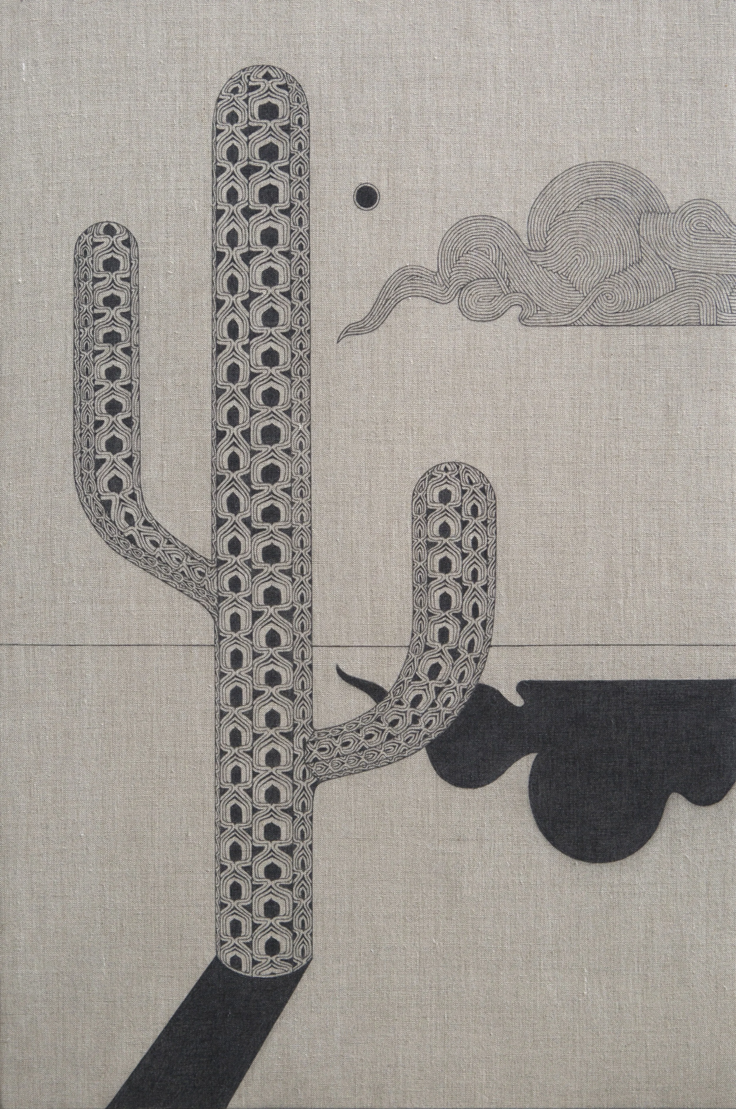   Reprieve   Graphite on Linen  30" x 20"  2016 