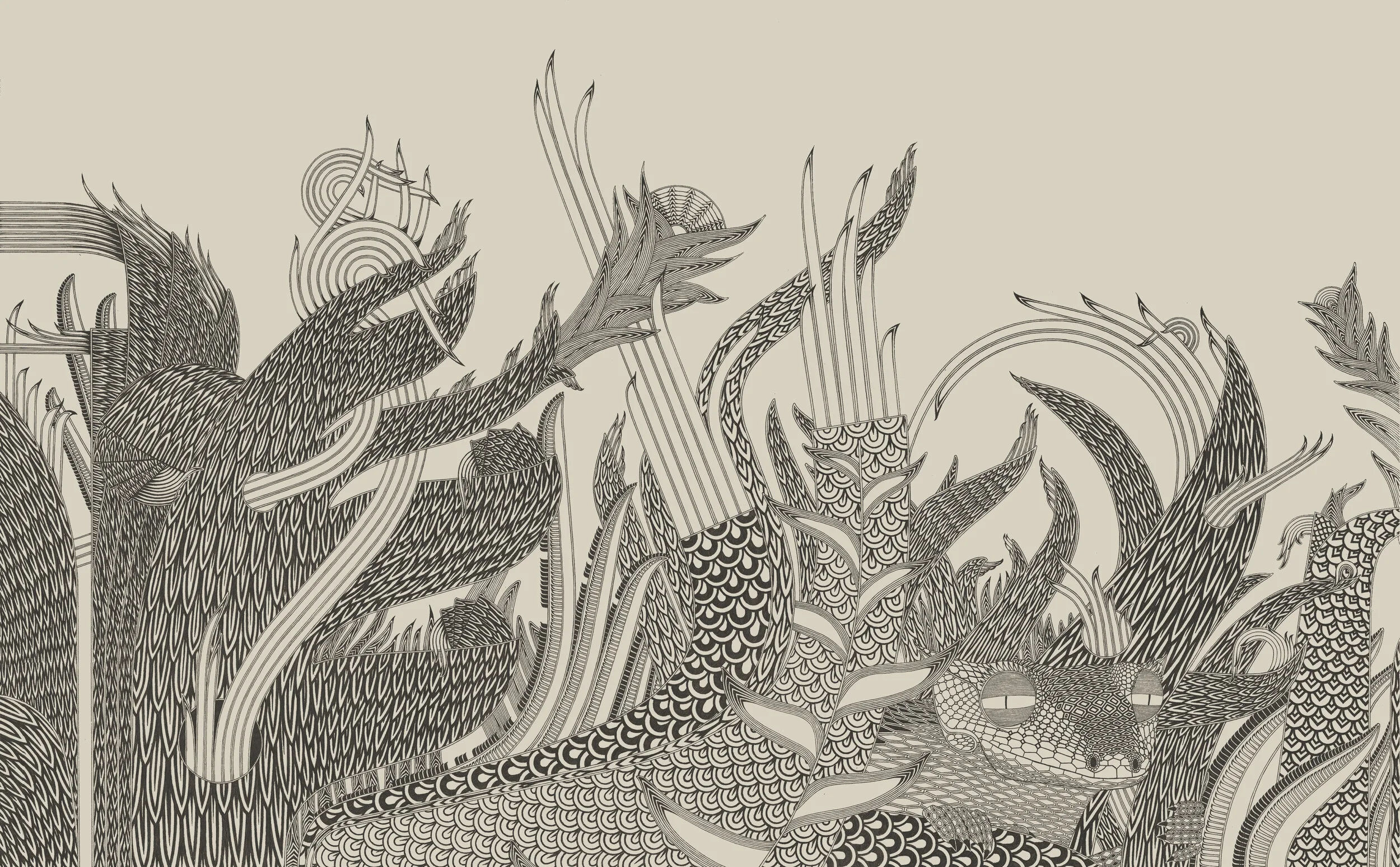   Jungle Veil  Graphite on Board 26" x 42" 2015   