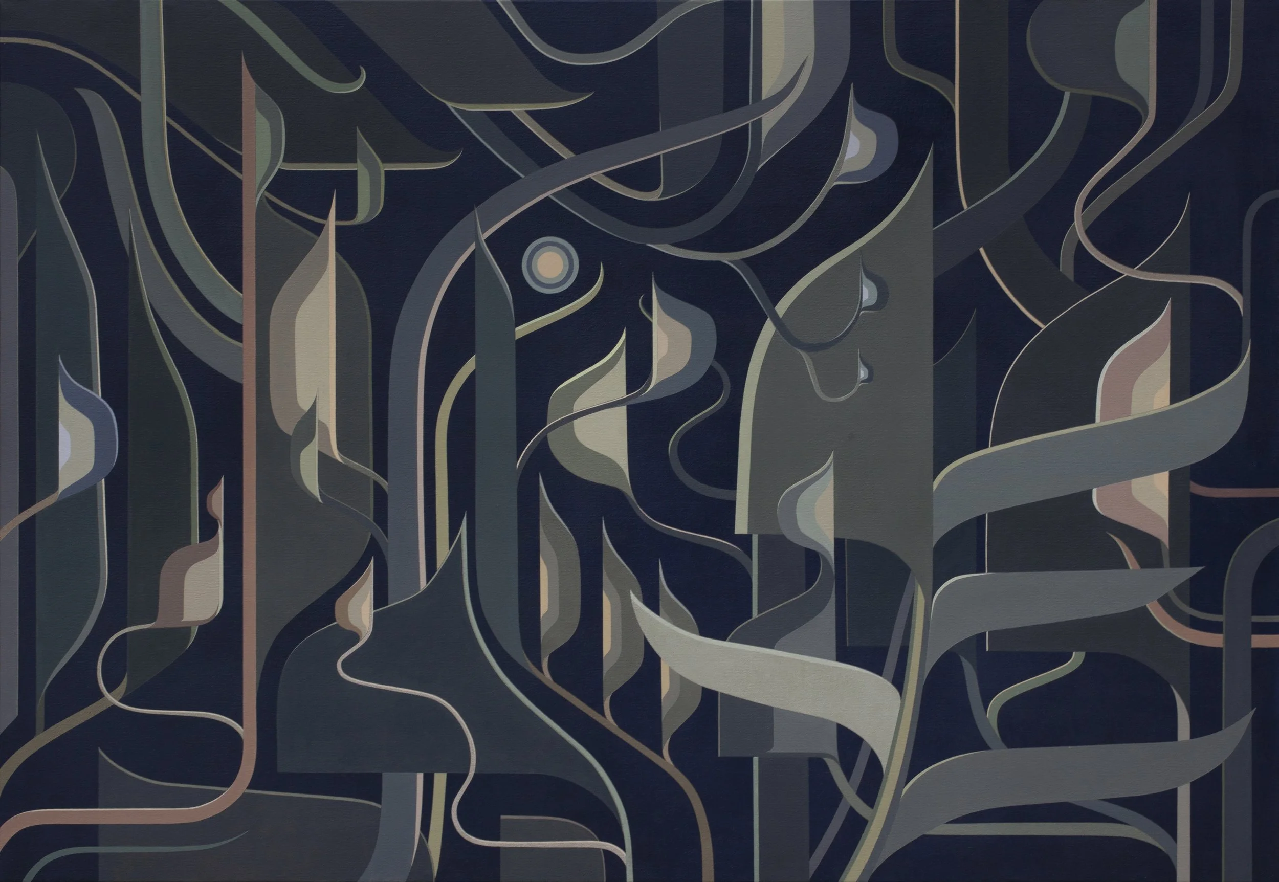   Moon Blooms 3   Oil on Canvas  41” x 60”  2020 