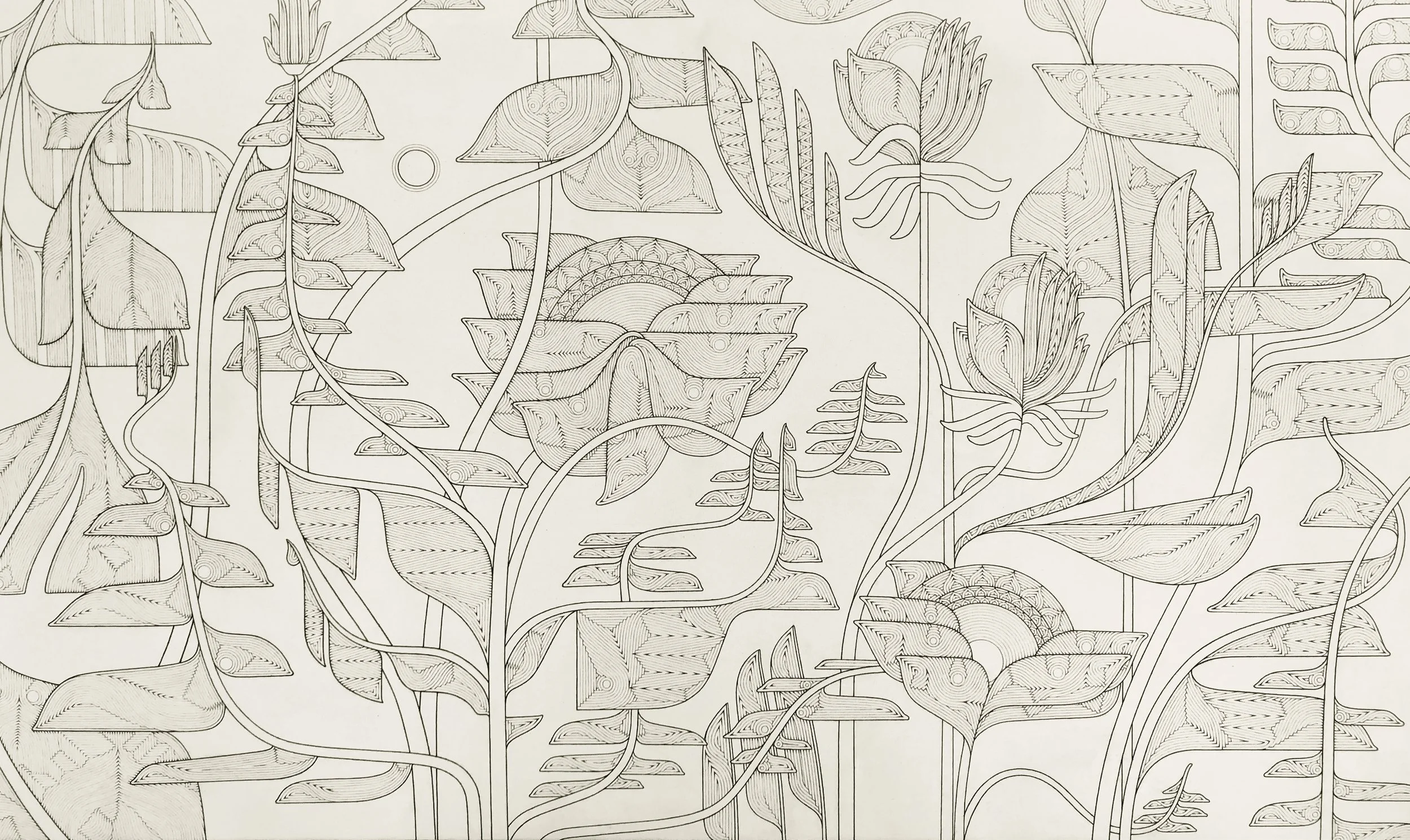   Blueprint for Mycorrhizae 4   Graphite on Canvas  60" x 36"  2023 