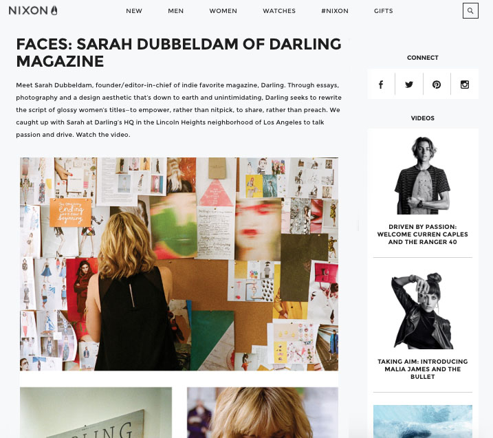 Nixon Faces: Sarah Dubbeldam of Darling Magazine