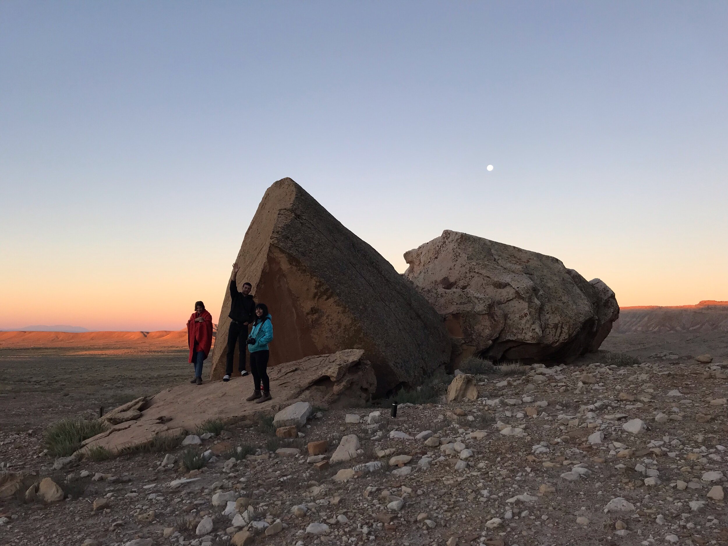 Frances, Will & Blanca at Crescent Junction for Equinox Sunrise