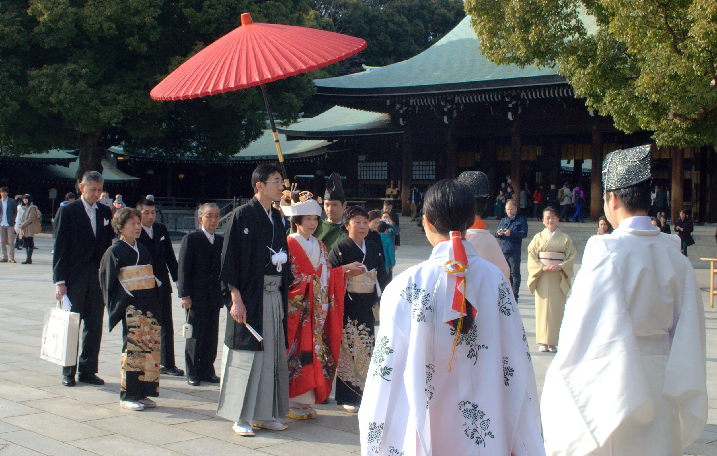 A shinto wedding at the Meiji Shrine