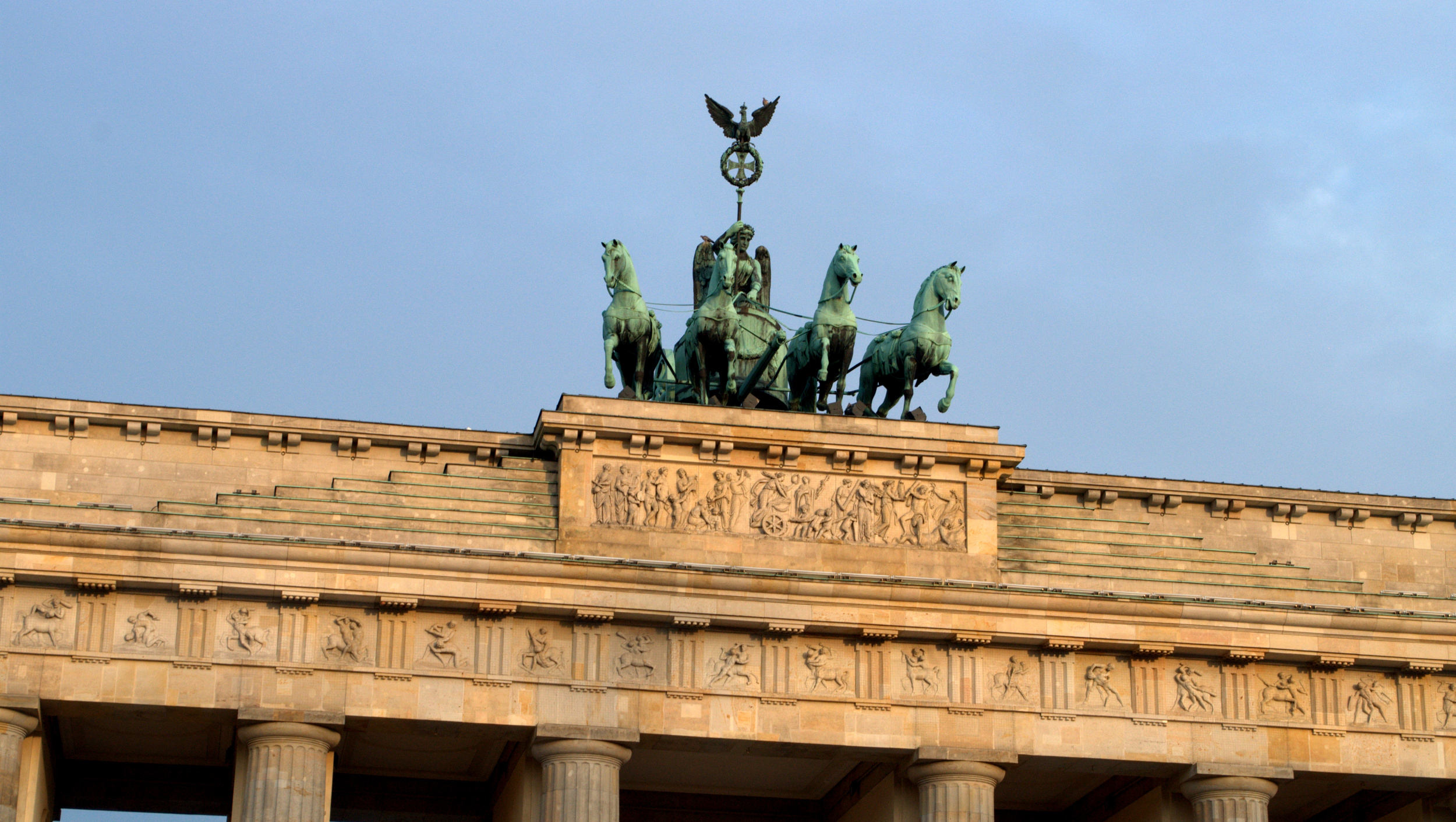 We were looking forward to seeing the Brandenburg Gate, and we went there just after sunrise only to discover a tonne of garbage from the Bastille Day celebrations at the French Embassy. 