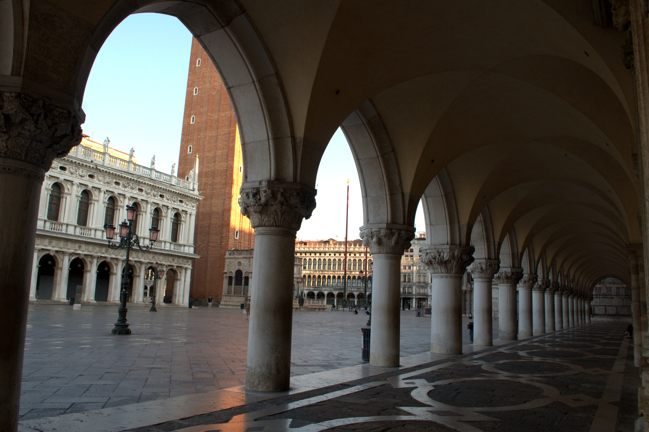 Piazzo San Marco. Go just after sunrise to miss the hordes of tourists and catch the soft light on the buildings and the canal.