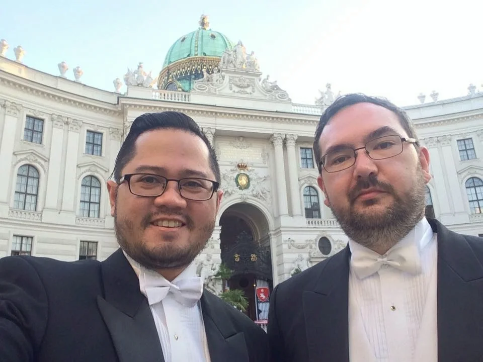The Next Escape's Dave Ryan Aguirre Buaron and Scott Munroe Allford attending Vienna's most prestigious ball.