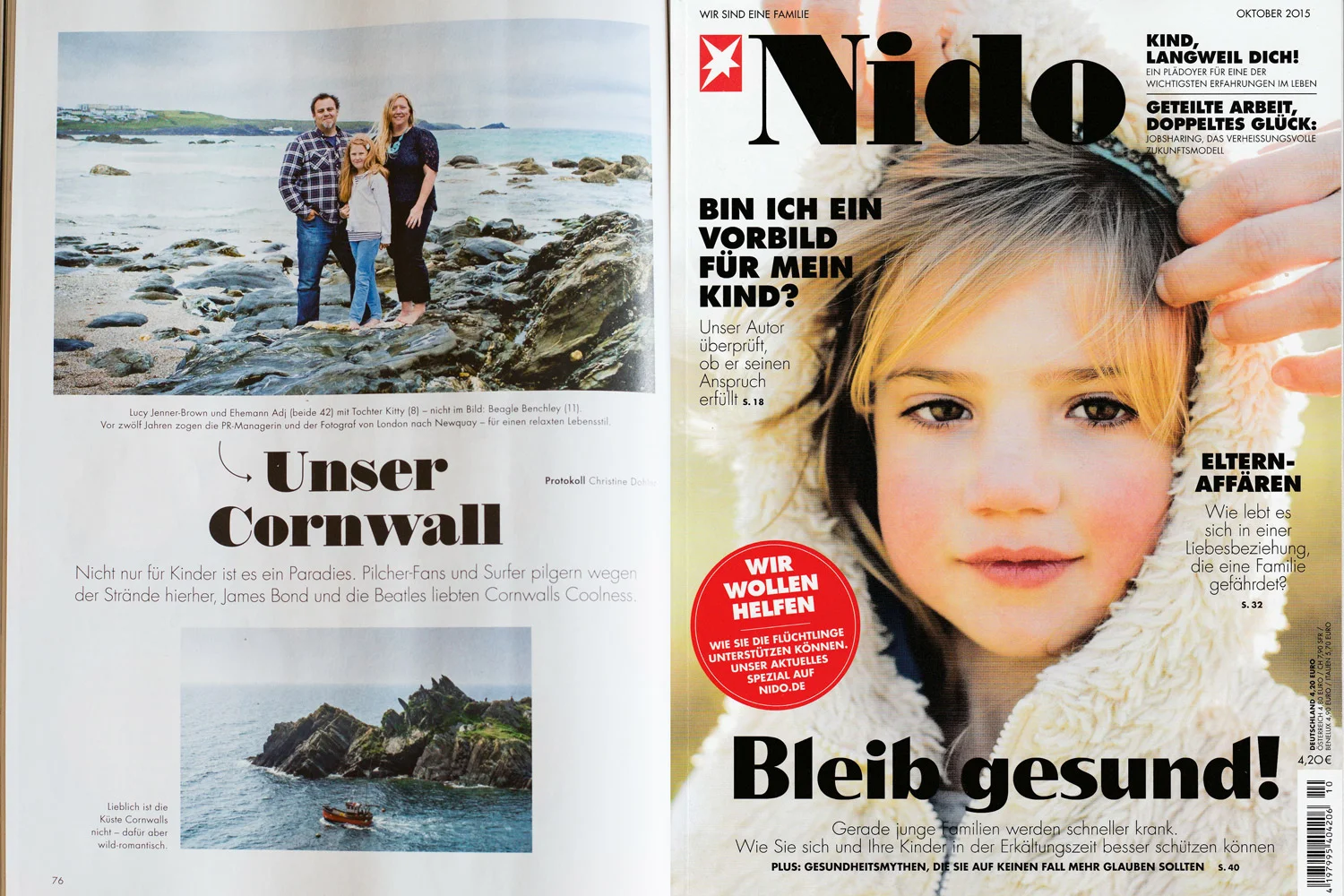 COMMISSION // PORTRAIT SHOOT JENNER-BROWN FAMILY Back in late July I was commissioned to take portraits of the Jenner-Brown family for Nido , a german lifestyle magazine for families. The article is a travel guide to Cornwall based on a families' recommendations for things to do and see.