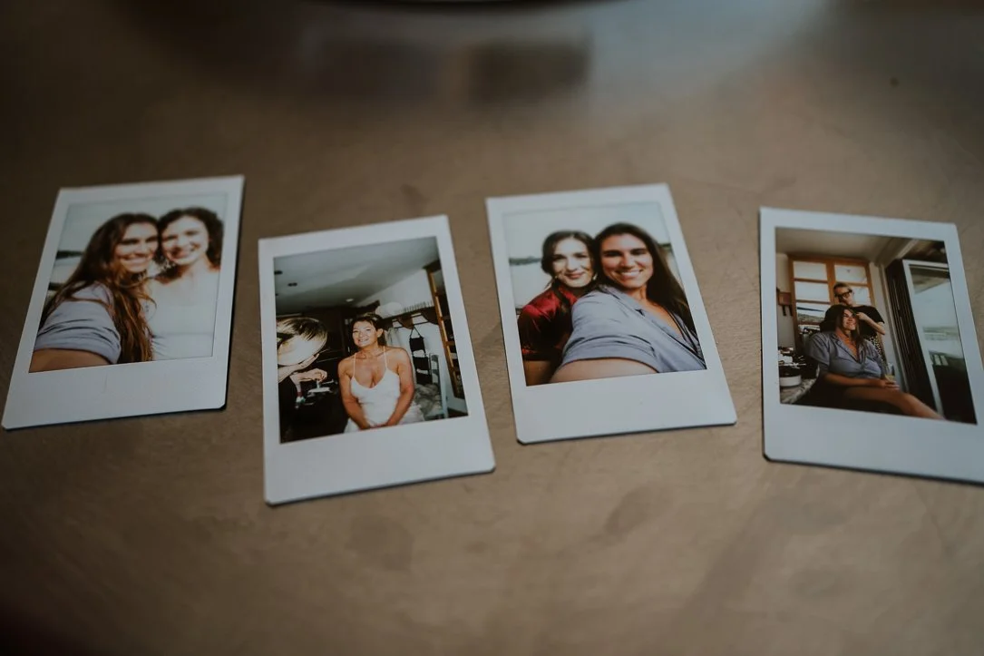 Four Polaroid instant photographs taken during Bridal Preparation morning