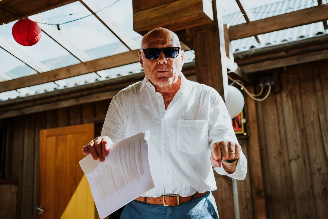 Father if the bride during speech