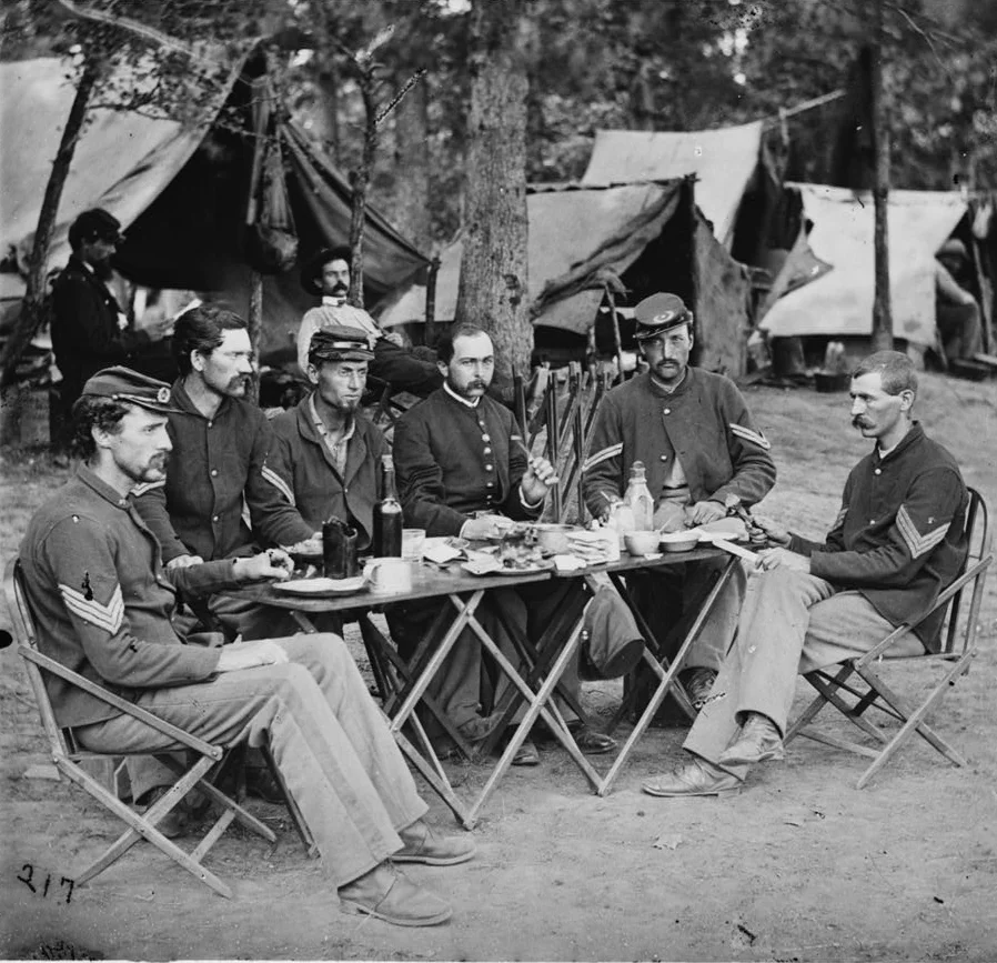 Non commissioned officers' mess of Company D, 93d New York Infantry, 1863, Courtesy of the Library of Congress