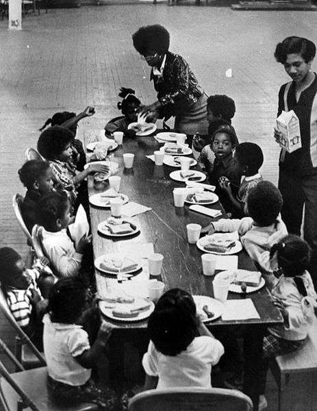Black Panther party free breakfast program, California, courtesy of the San Francisco Public library