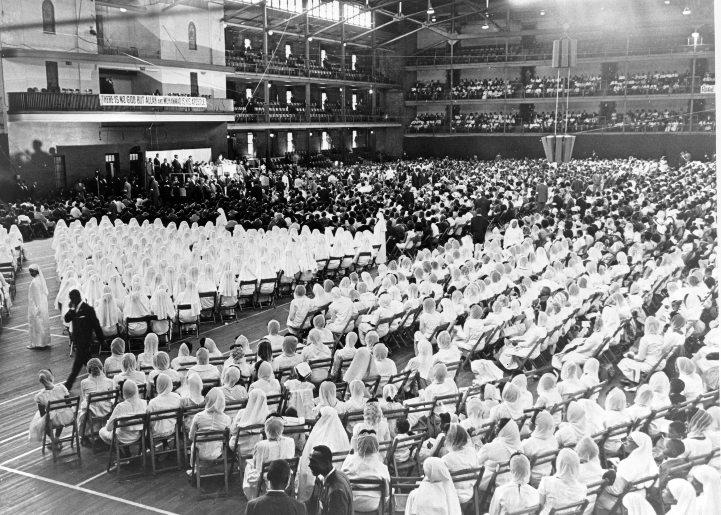 Elijah Muhammad addressing an assembly of the Nation of Islam in 1964, Courtesy of Library of Congress