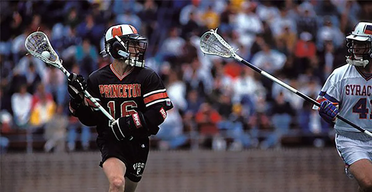 Kevin Lowe in a game against Syracuse during his collegiate days at Princeton, Courtesy of Princeton University.