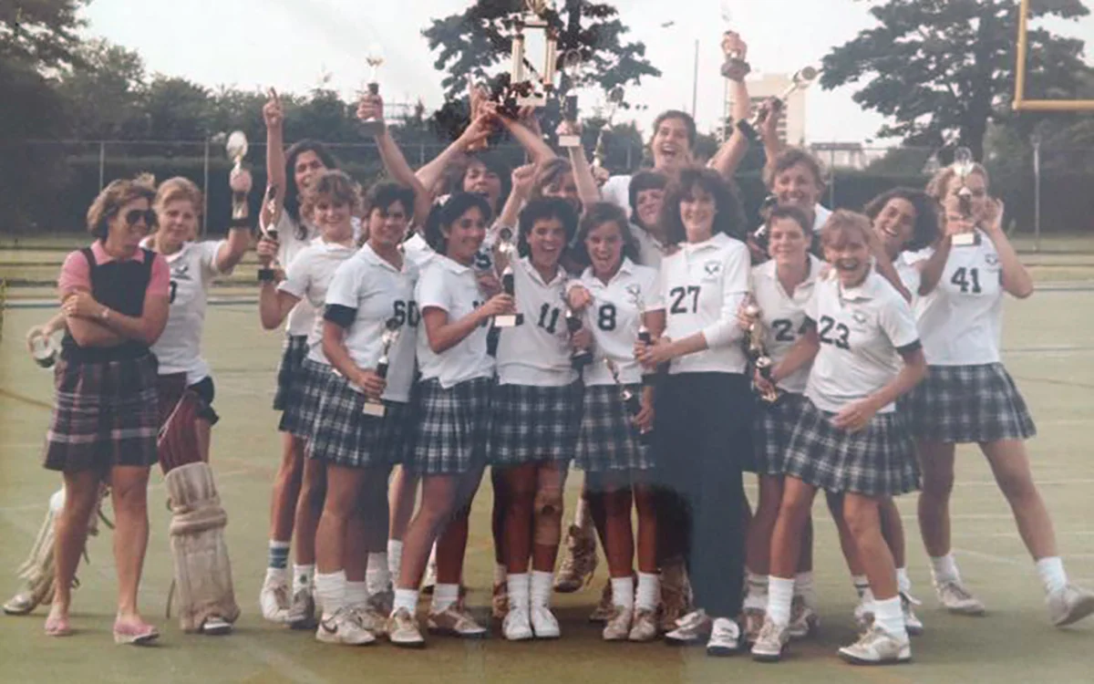 Danielle Gallagher and her Manhasset High School teammates Celebrating a Championship