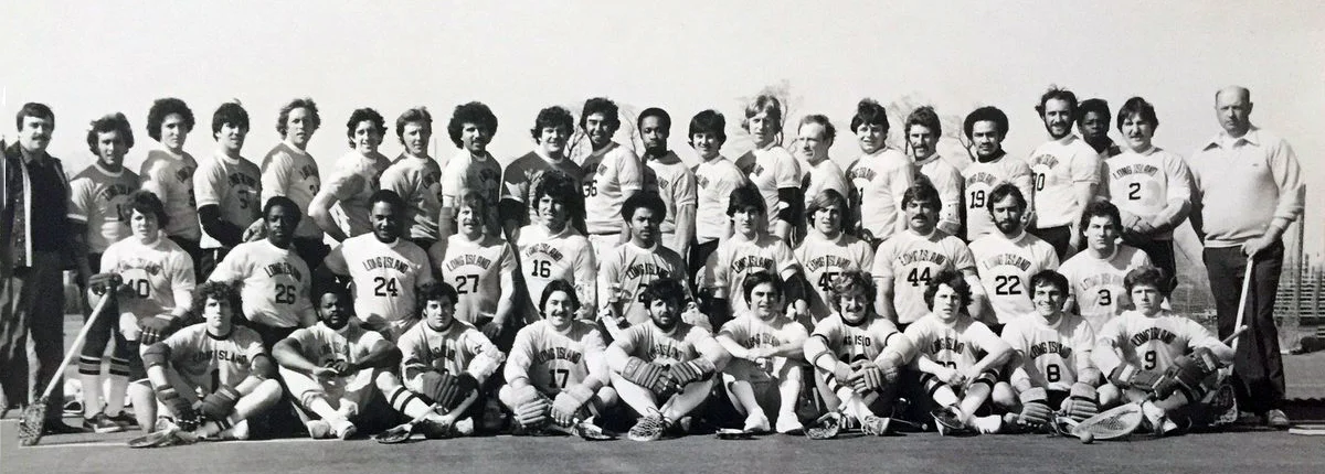 Long Island Lacrosse Club Team Photo, Again lots of Hall of Famers in this photo. Second row Stan Kowalski 27 Ron Frazier 16