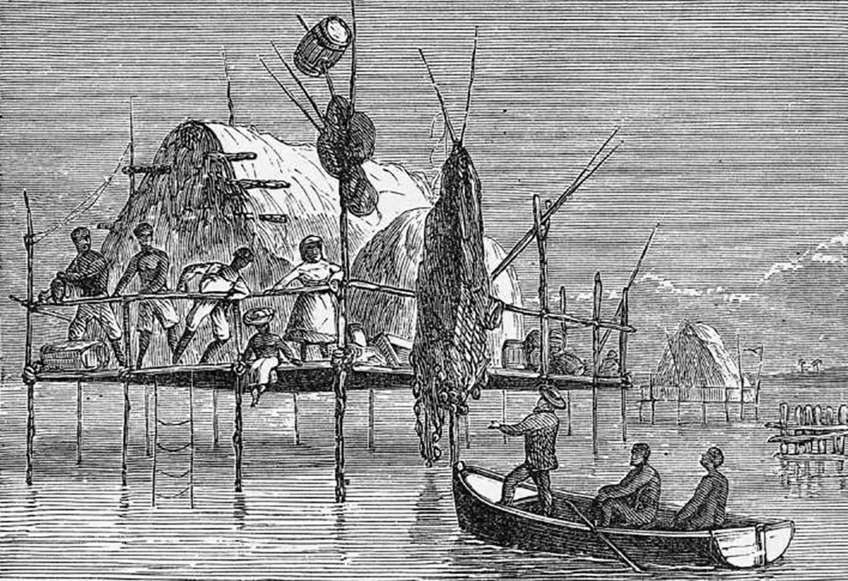 Sponge-Fishers' Houses, Cuba, 1873, (Courtesy of the New York Public Library)
