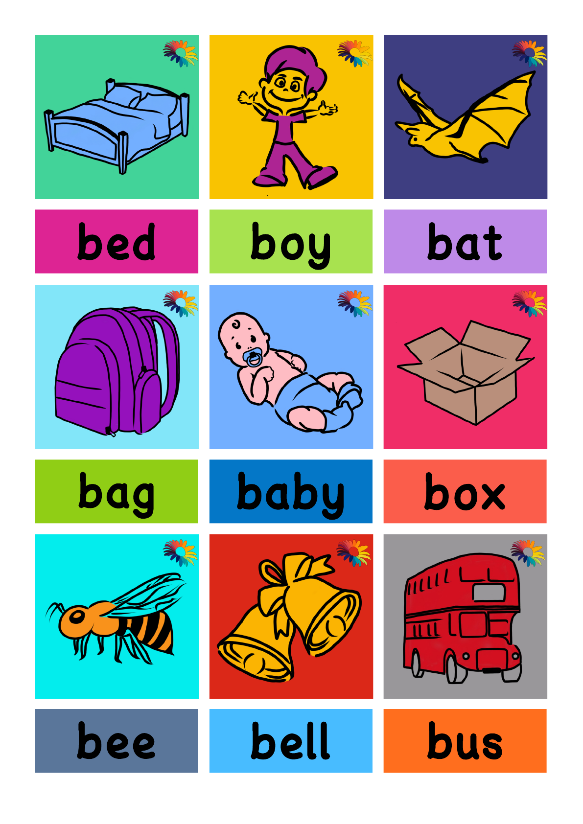 Letter B Clip Art Alphabet - Beginning Sound B - Vocabulary Words