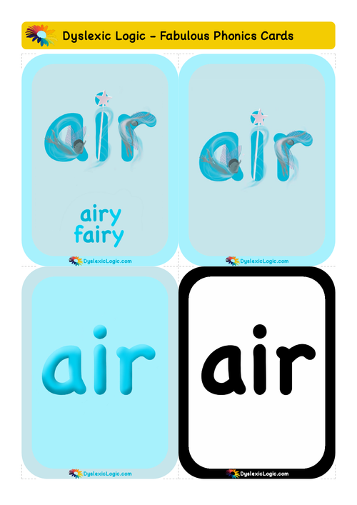 Complex R Controlled Air Complex R-Controlled Vowel Resources - 'AIR' — Dyslexic Logic