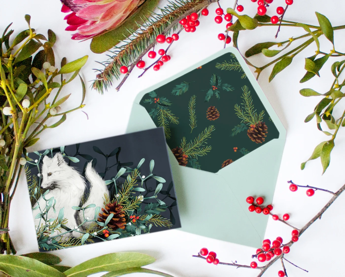 fig. 2. Holiday card & enveloppe