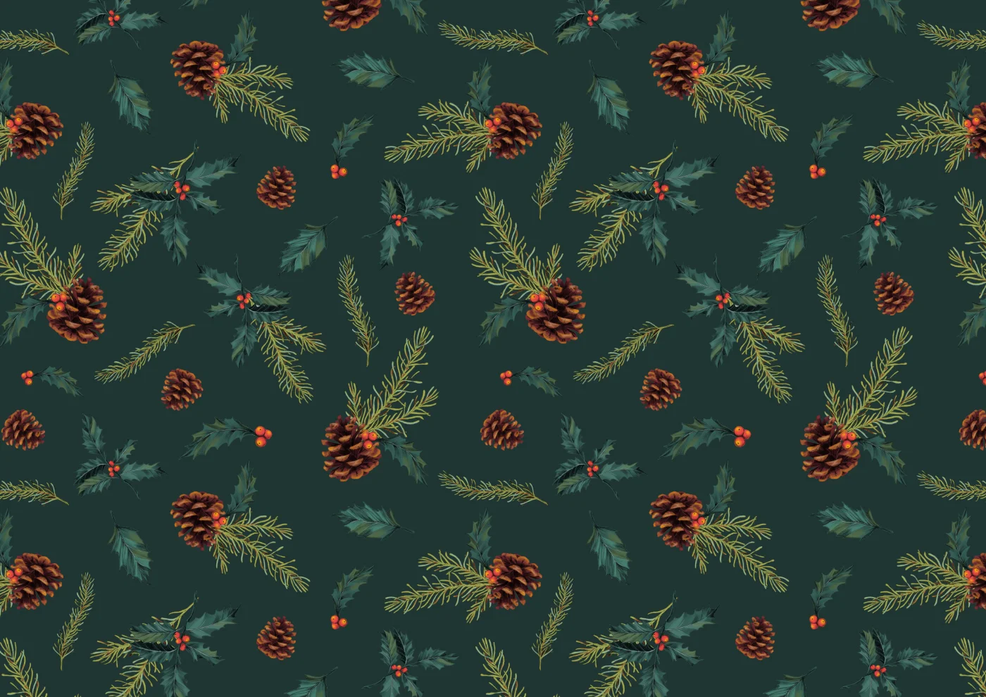 fig. 5. Pine & holly repeat pattern