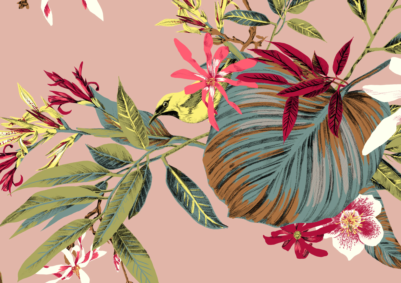 fig. 2. Detail of the yellow bird in the pattern