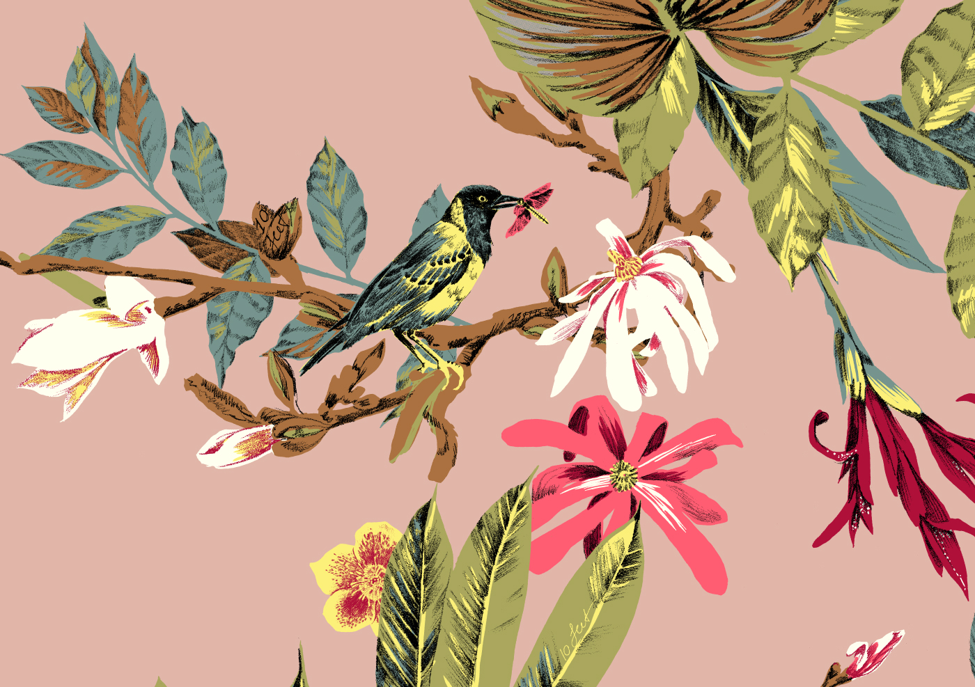 fig. 7. Detail of the bird with the dragonfly