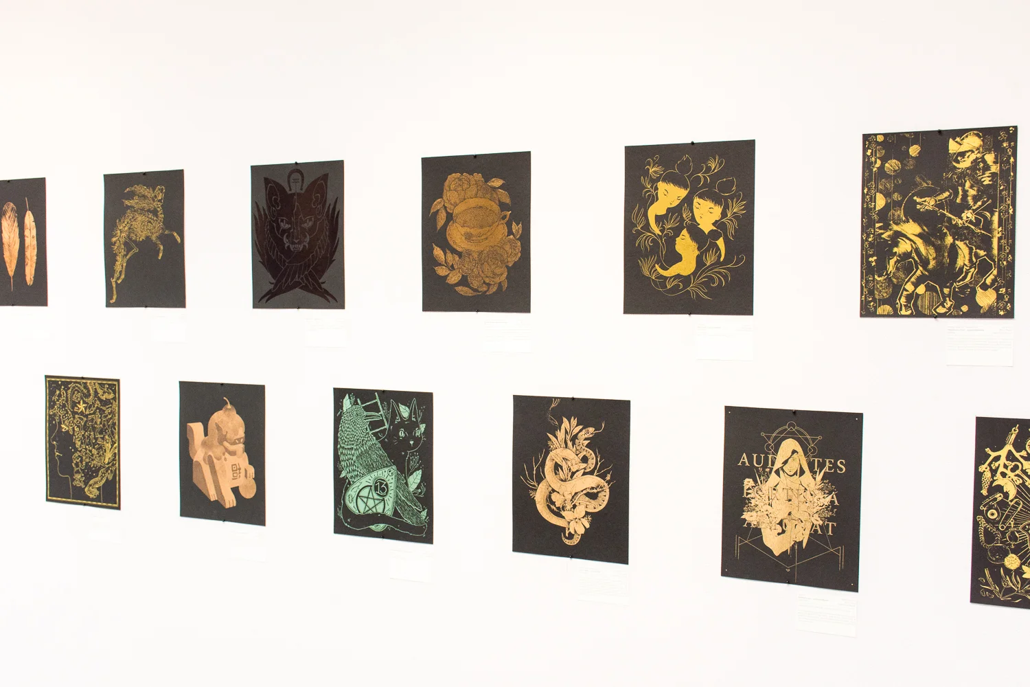 fig 5. The Fortune exhibition, my piece in the lower row middle (photo by Light Grey Art Lab)
