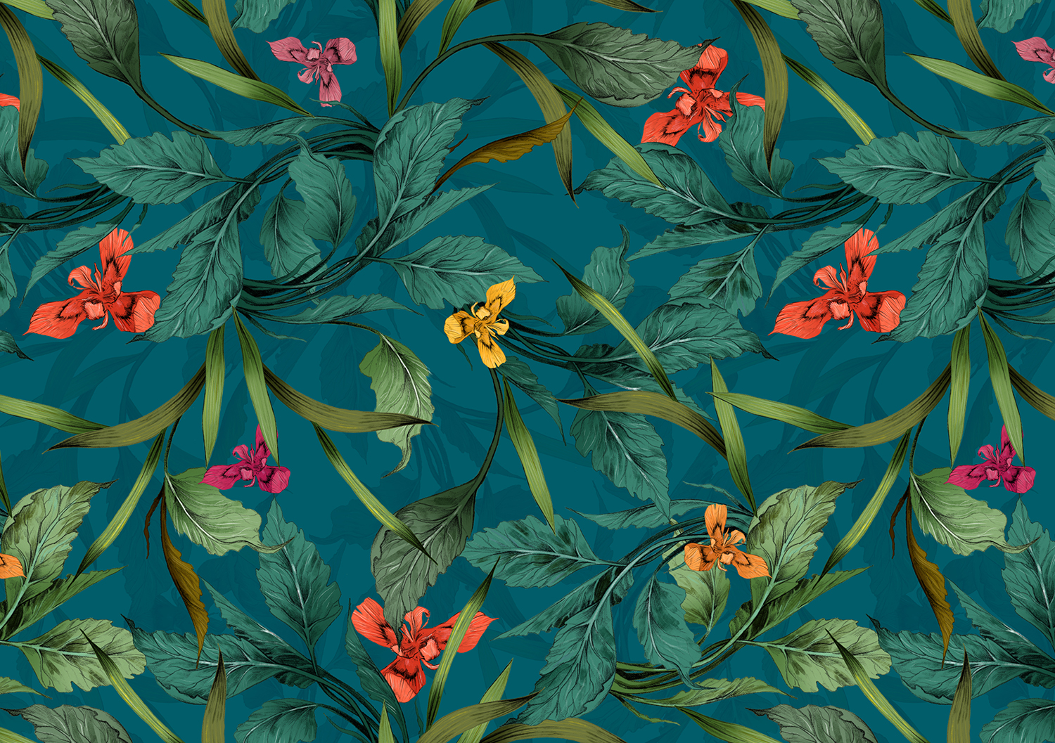 fig. 1. Repeat pattern, floral themed