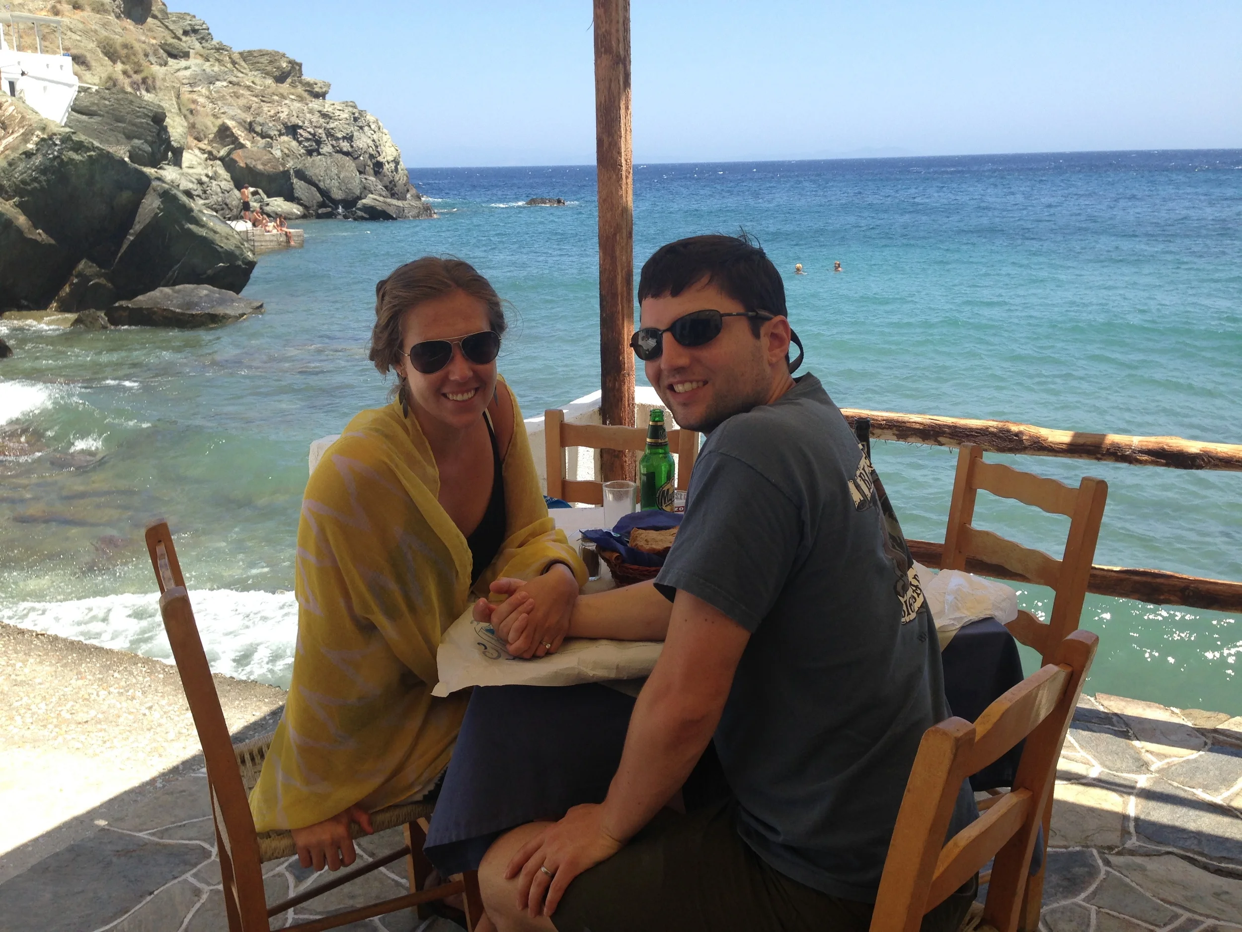 Our first meal on the island, Sifnos. 