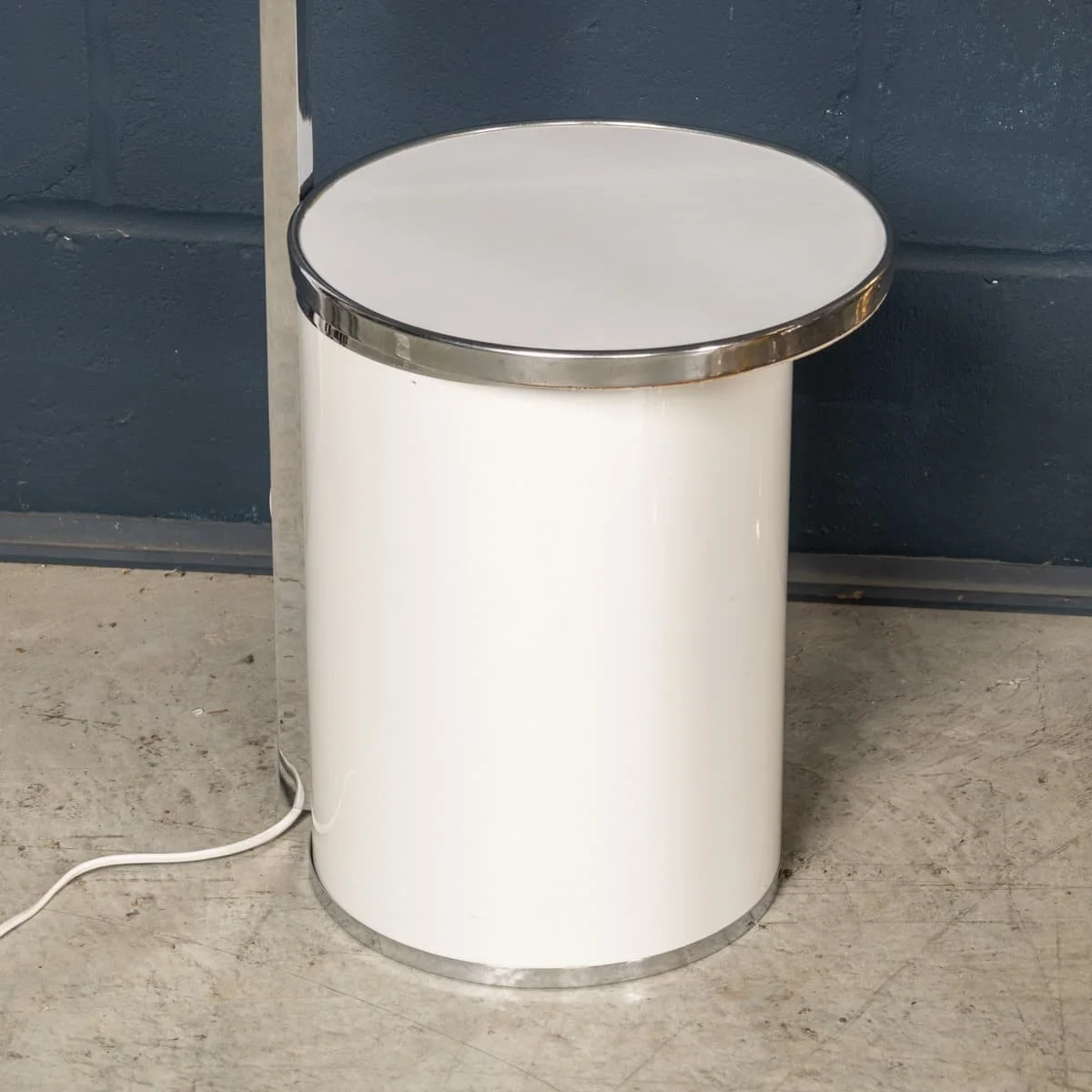 PUSHKINS.COM - B12369 - VINTAGE 20thC ITALIAN CHROME ARC FLOOR LAMP WITH OPALINE SHADE c.1970 - 10.jpg