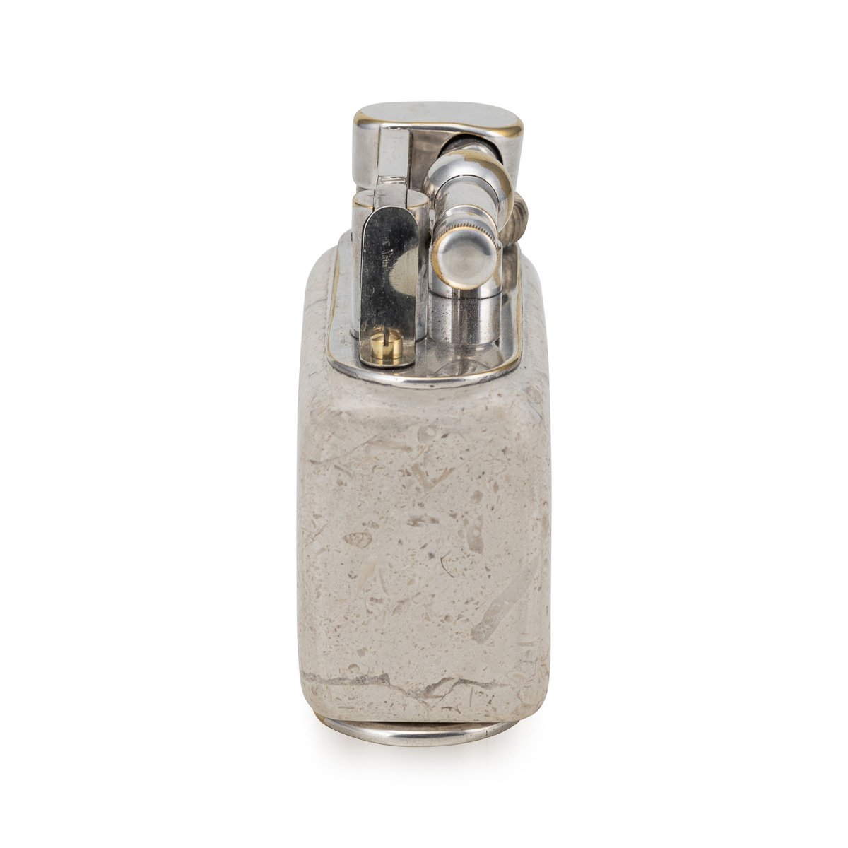 PUSHKINS.COM - D11369 - VINTAGE 20thC TRAVERTINE MARBLE & SILVER PLATED DUNHILL TABLE LIGHTER c.1960 - 05.jpg