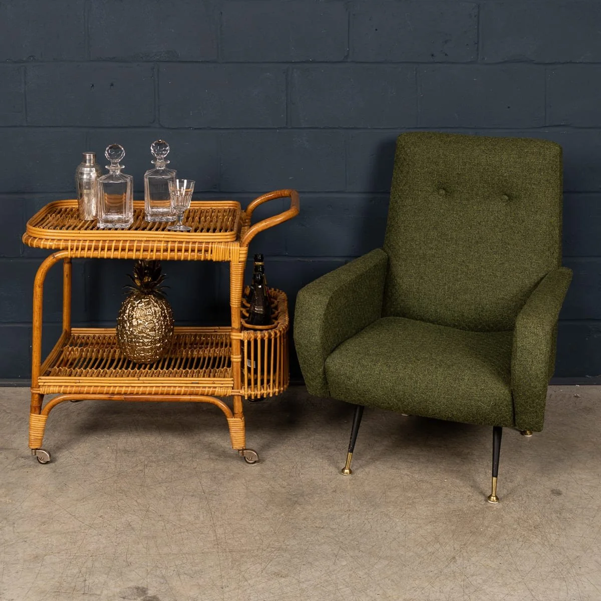 PUSHKINS.COM - B11868 - VINTAGE 20thC ITALIAN RATTAN & BAMBOO DRINKS TROLLEY c.1960 - 04.jpg