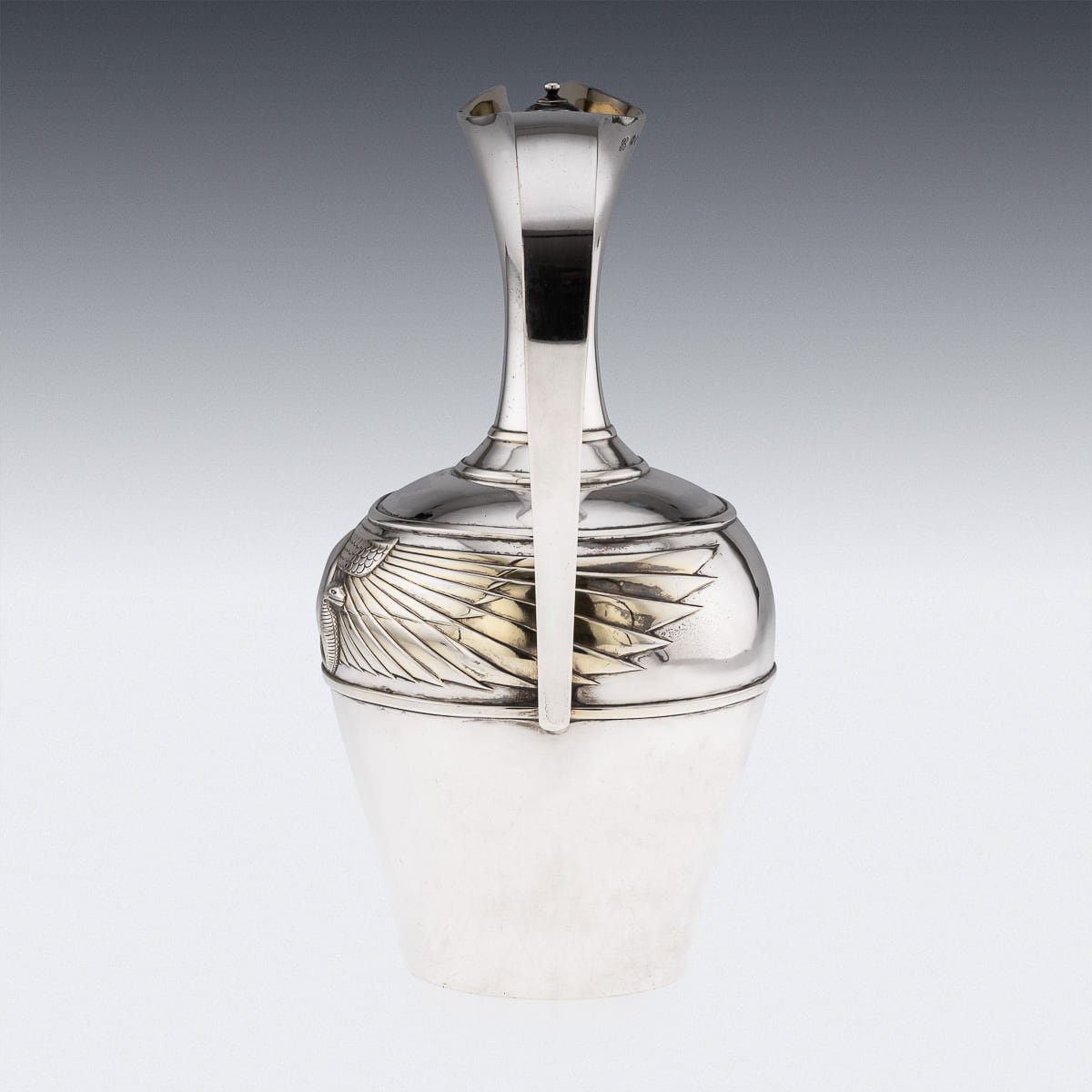 PUSHKIN'S - ANTIQUE 19thC VICTORIAN SOLID SILVER WINE JUG, EDWARD BARNARD & SONS c.1870 - 4.jpg